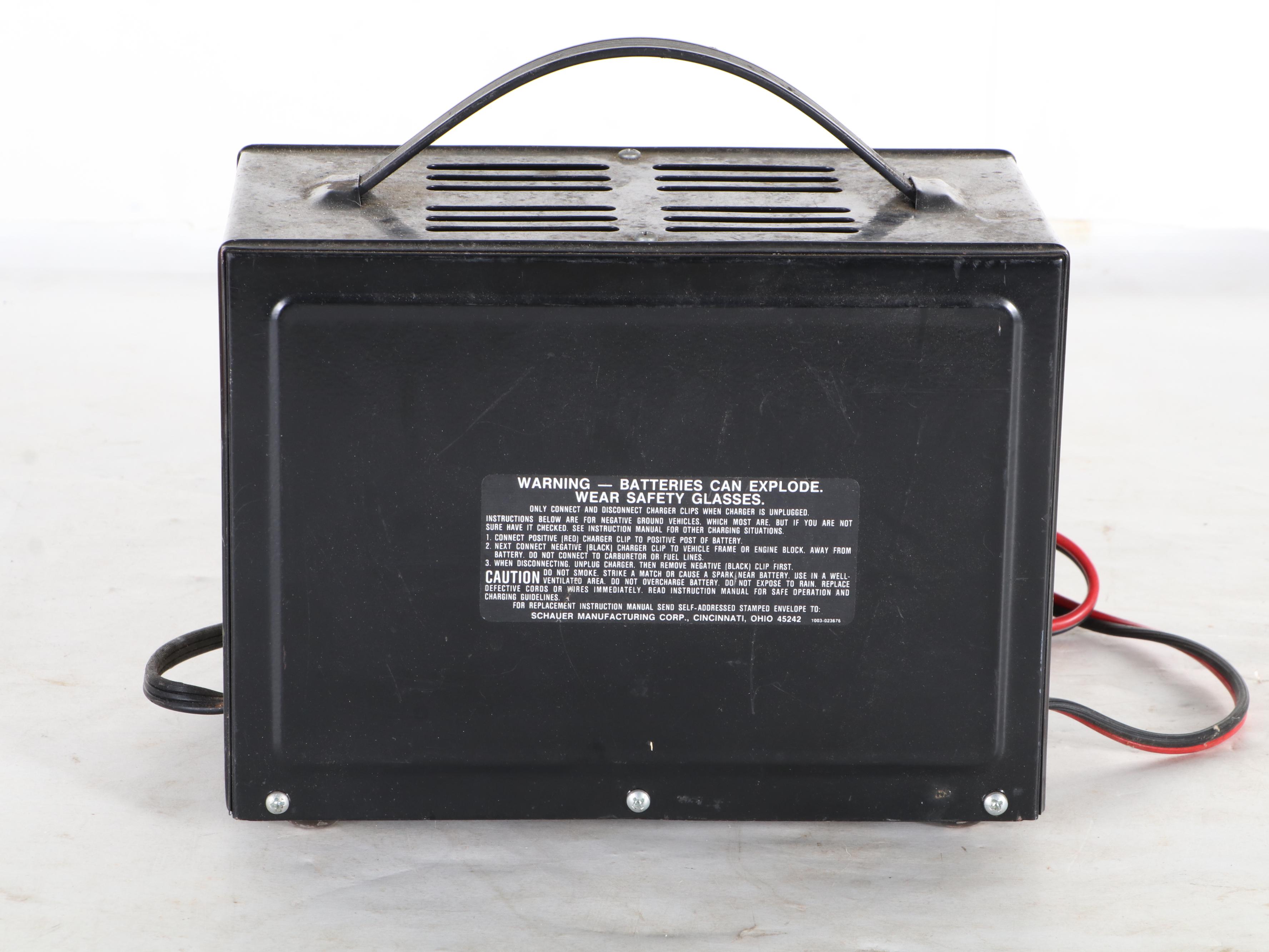 Schauer Automatic 10 Amp Battery Charger and Husky Air Pump