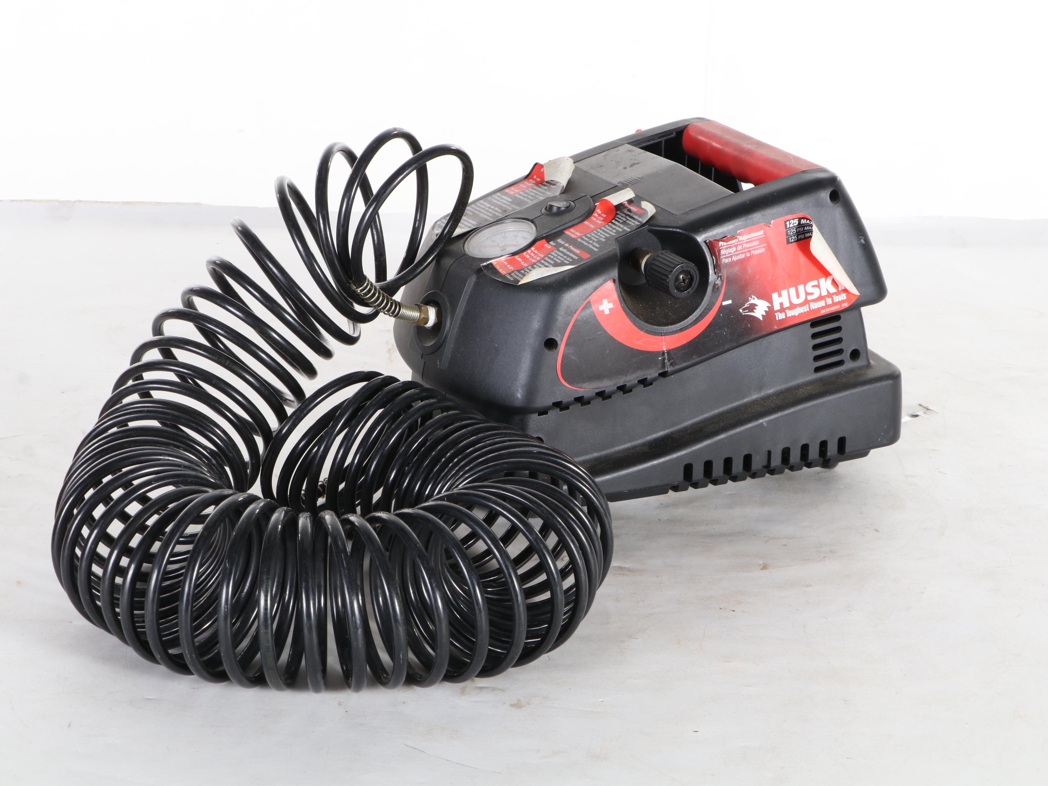 Schauer Automatic 10 Amp Battery Charger and Husky Air Pump