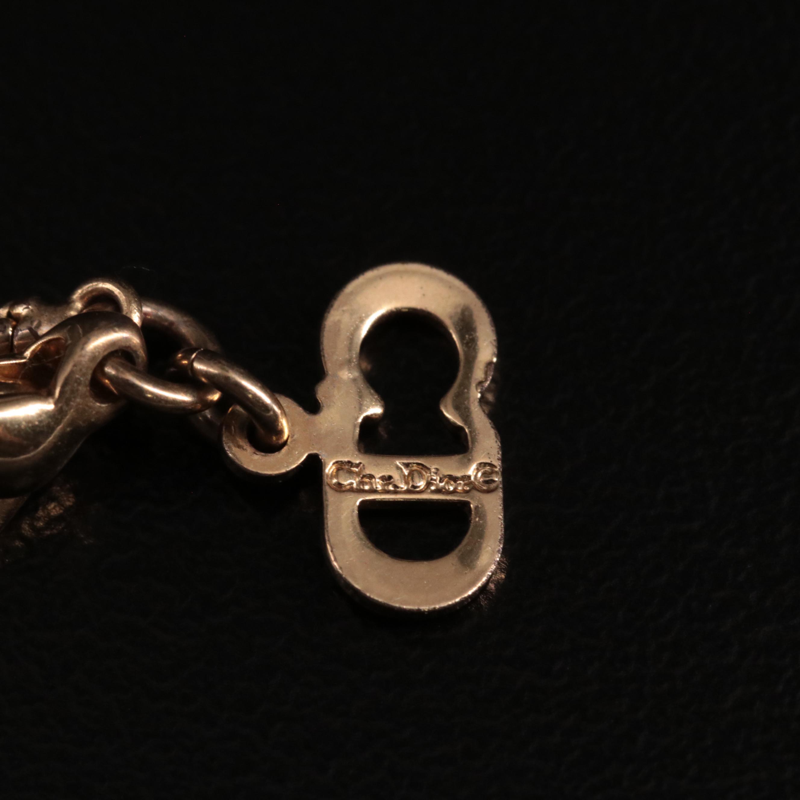 Christian Dior Logo Circle Pendant Necklace