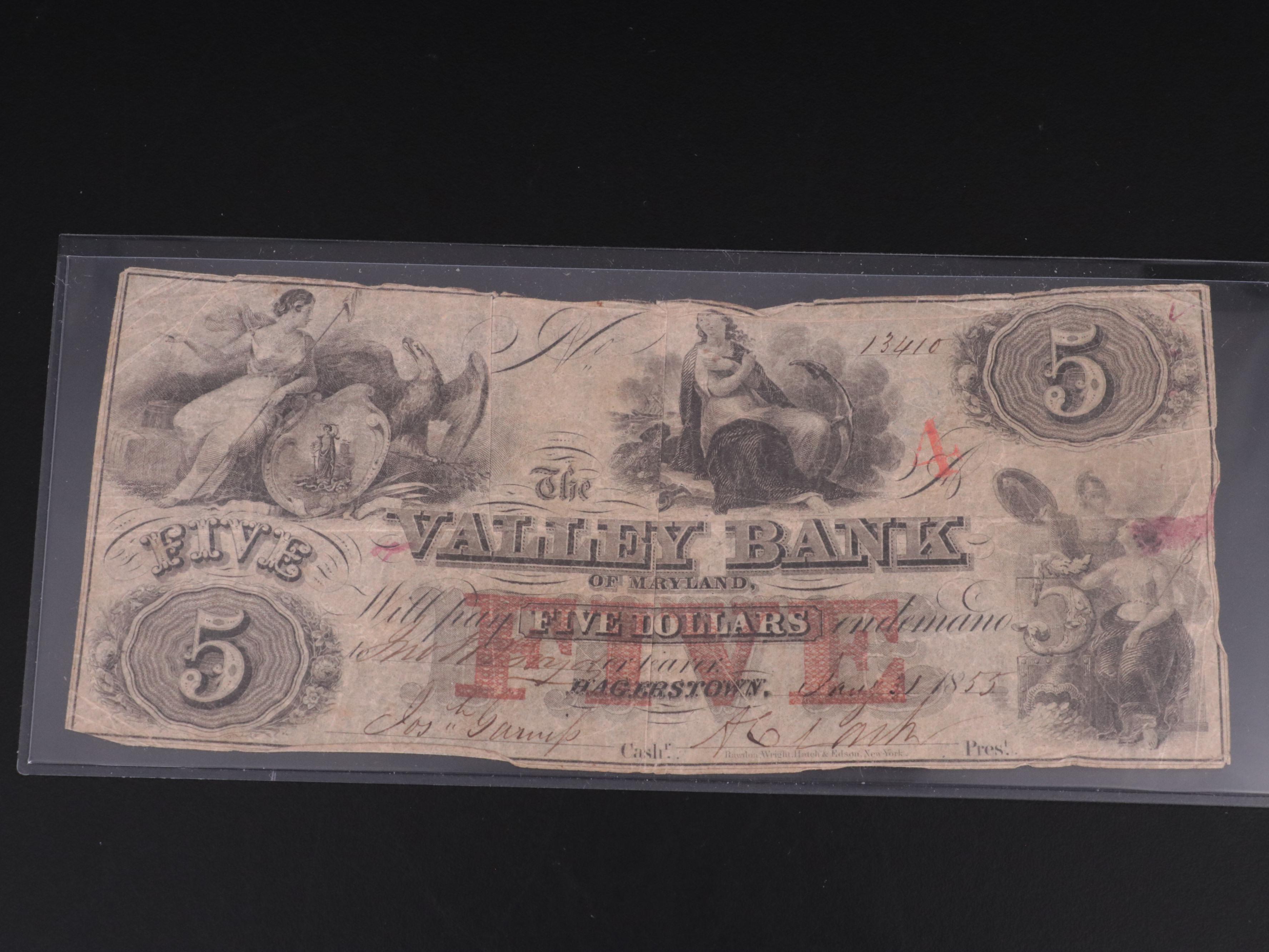 Three Obsolete 19th Century Banknotes