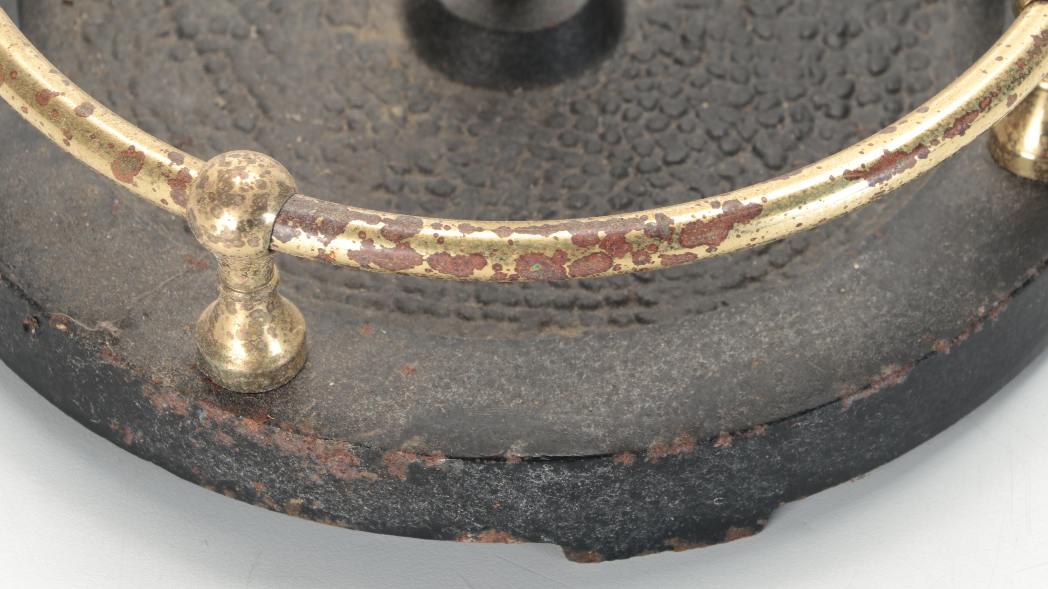 Brass and Cast Iron Golf Themed Fireplace Tool Set