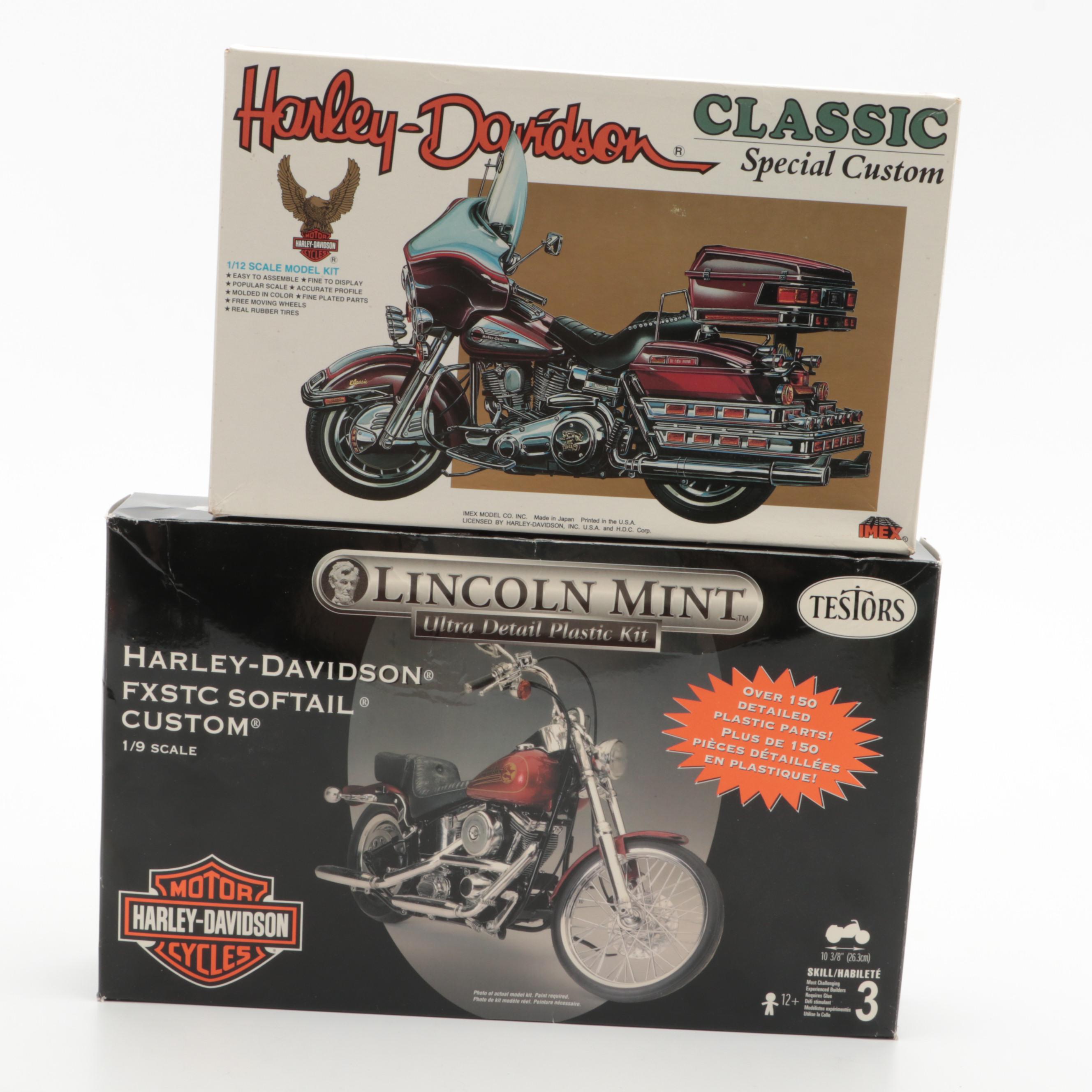 Harley-Davidson and Honda Motorcycle Model Kits by Imai, Testors and More