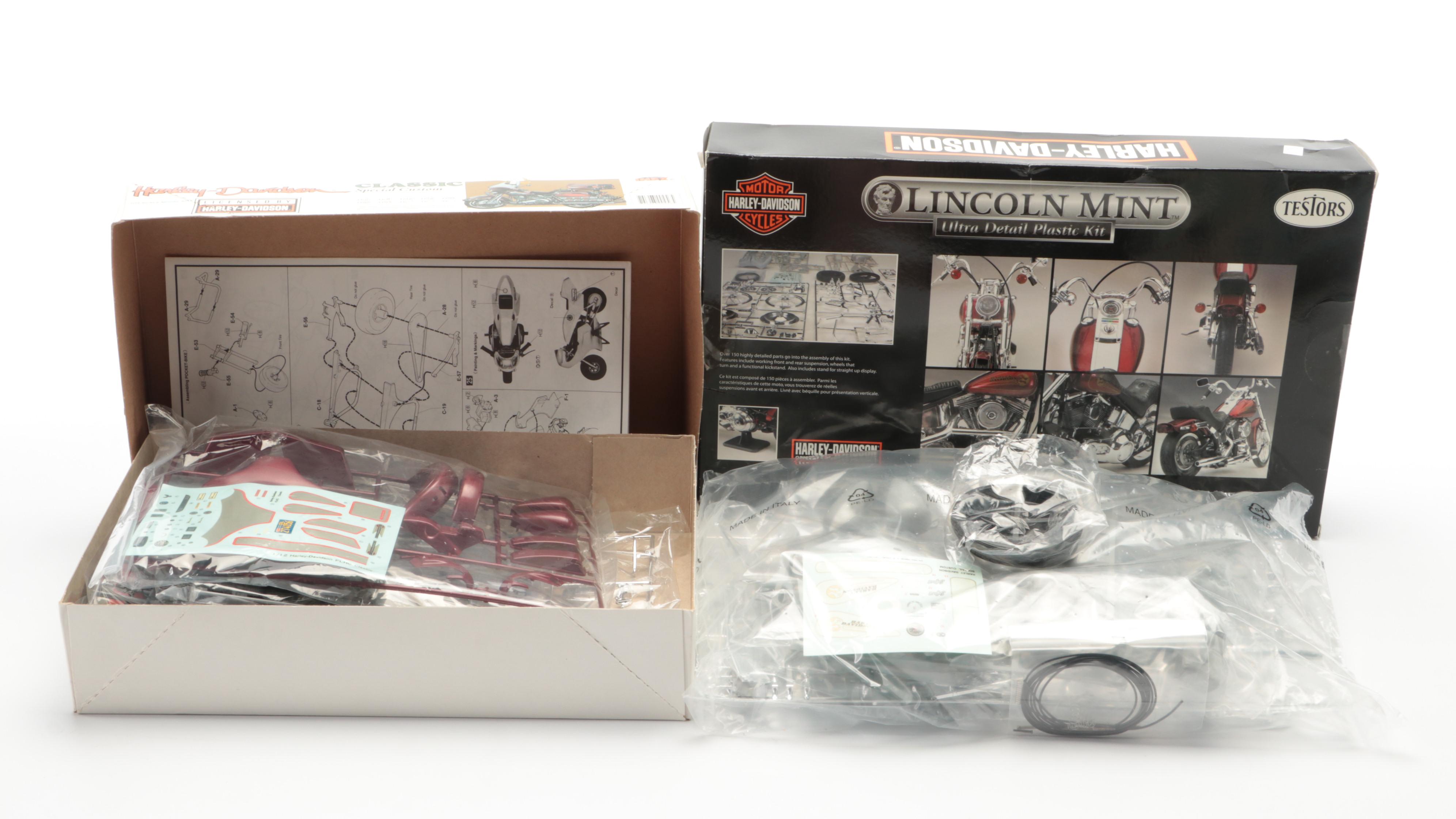 Harley-Davidson and Honda Motorcycle Model Kits by Imai, Testors and More