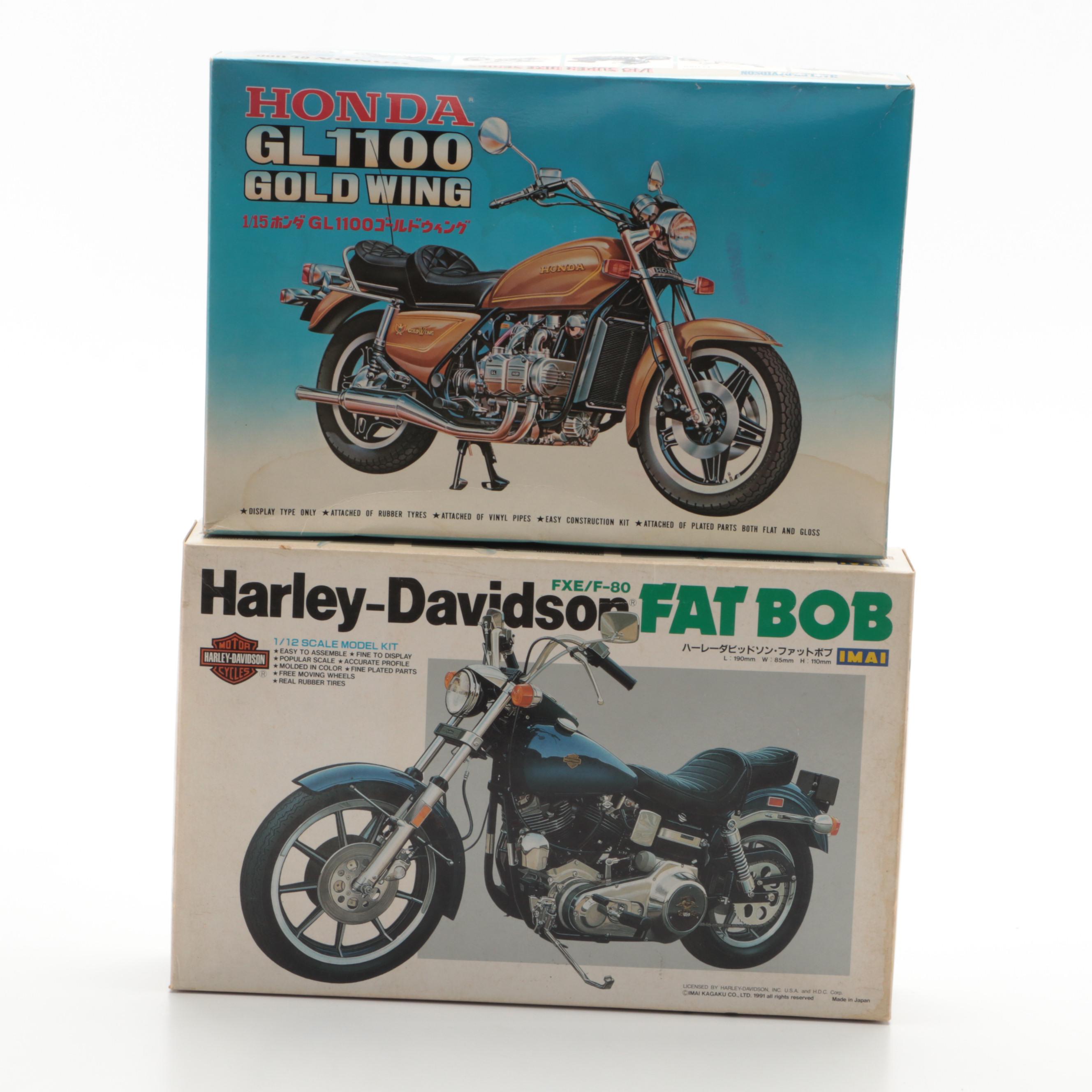 Harley-Davidson and Honda Motorcycle Model Kits by Imai, Testors and More