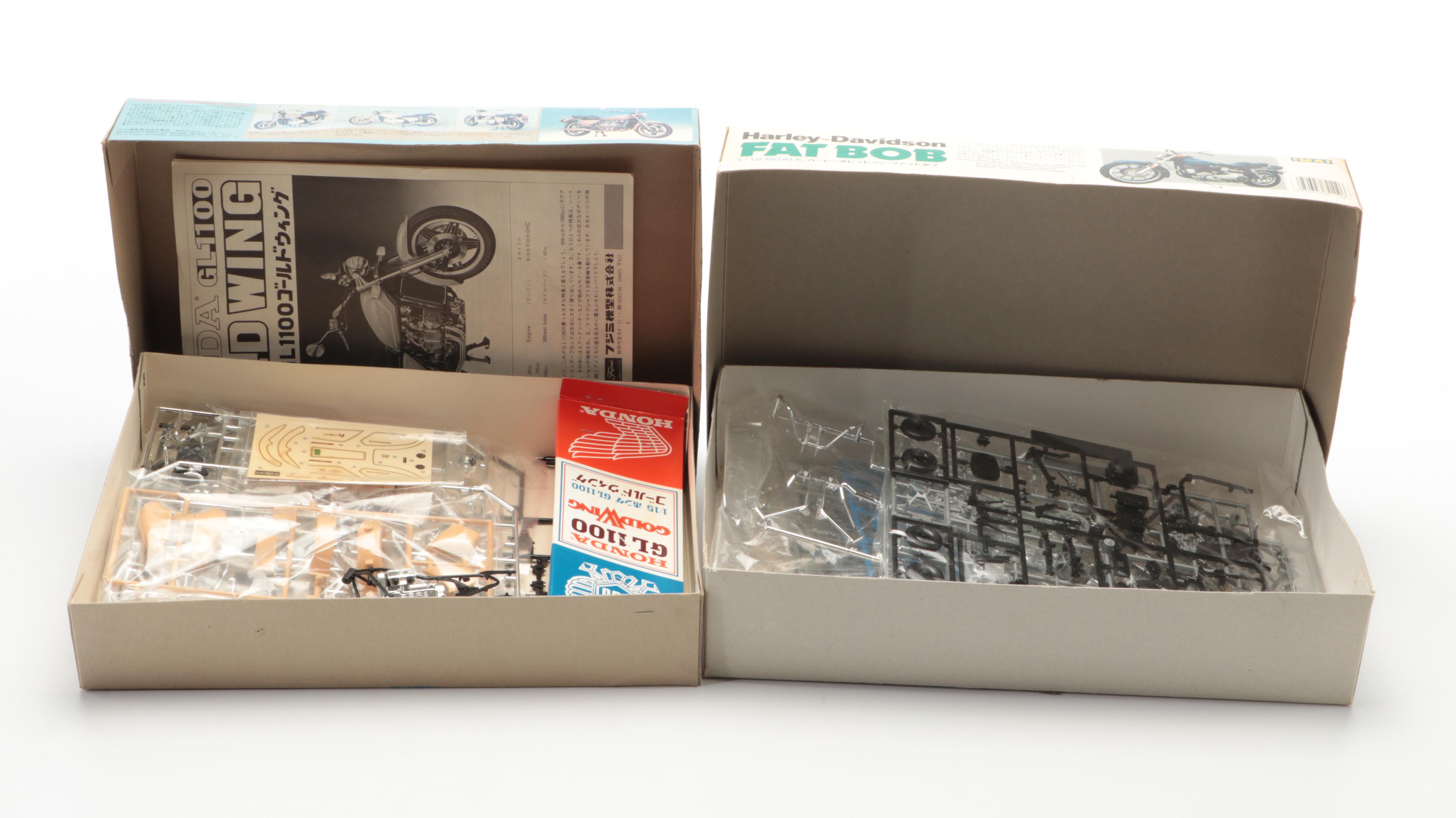 Harley-Davidson and Honda Motorcycle Model Kits by Imai, Testors and More