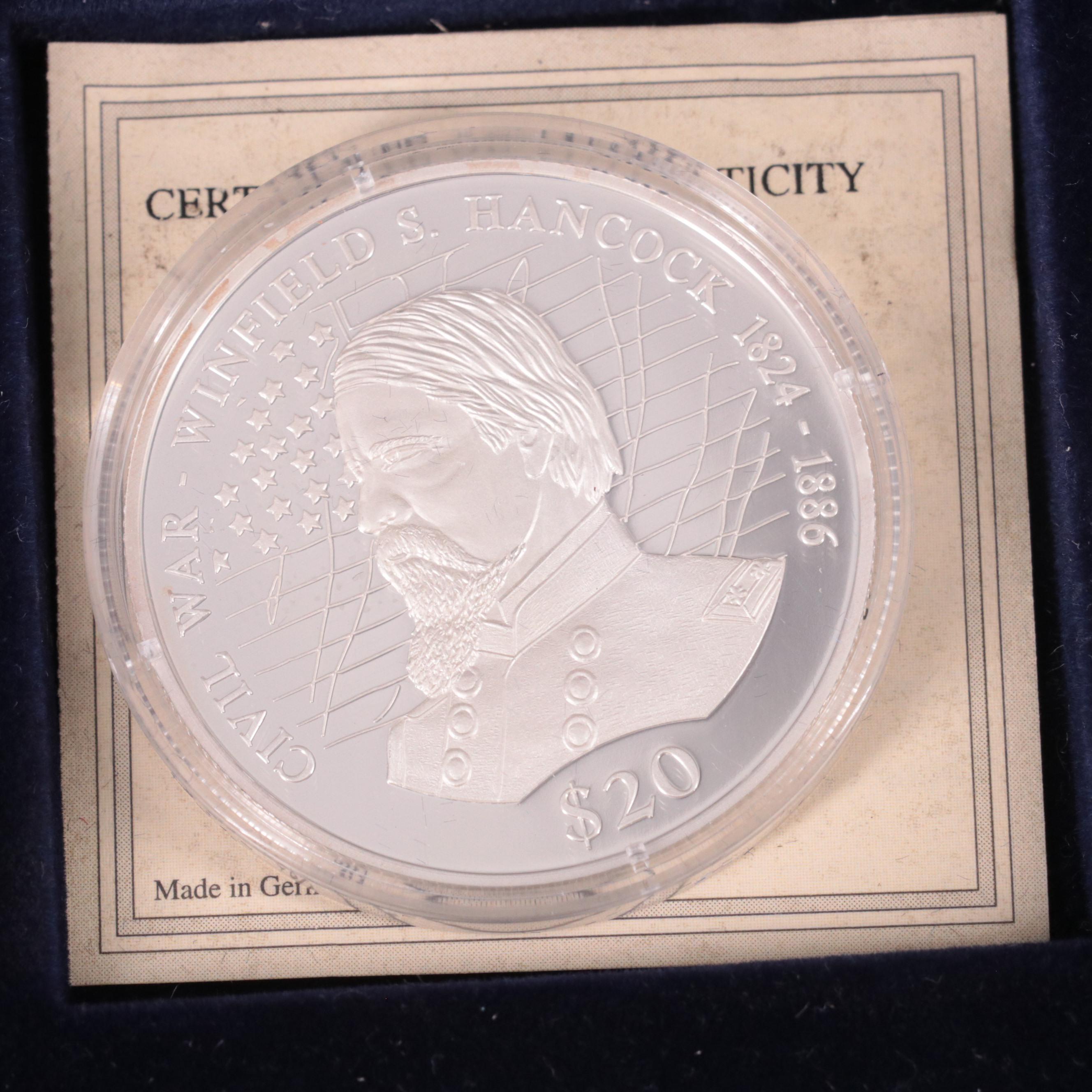 Set of Twelve .999 Silver Civil War Medals