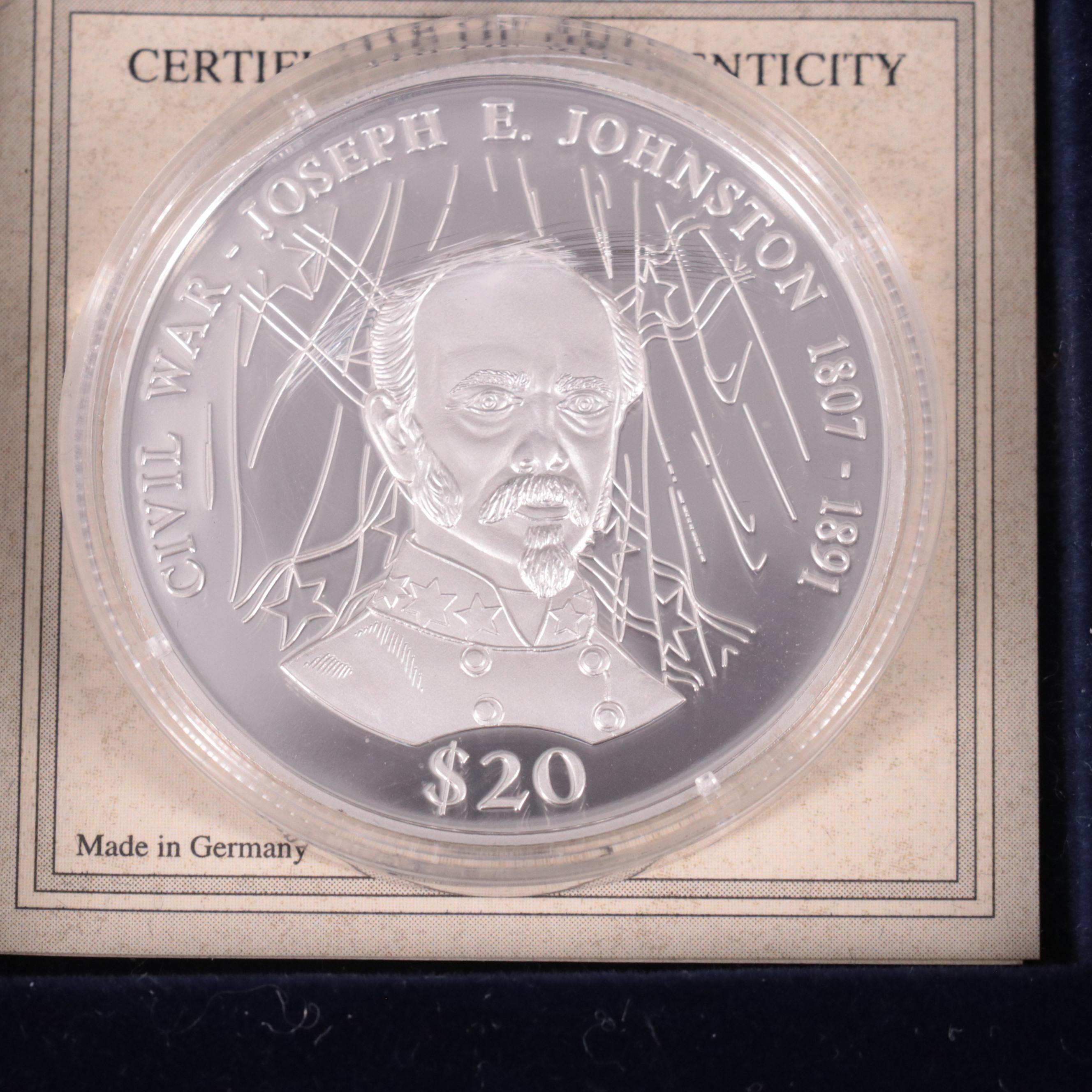 Set of Twelve .999 Silver Civil War Medals