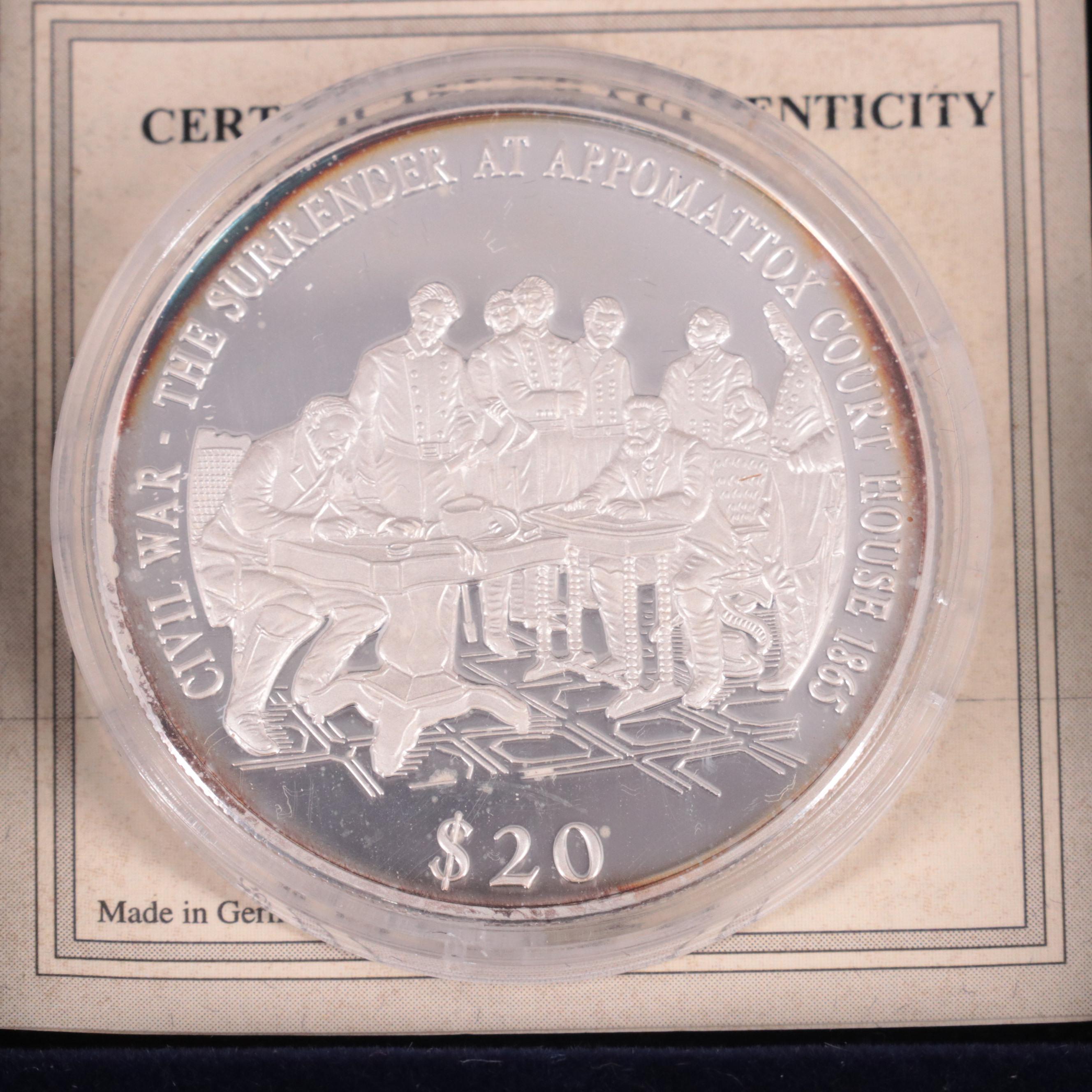 Set of Twelve .999 Silver Civil War Medals