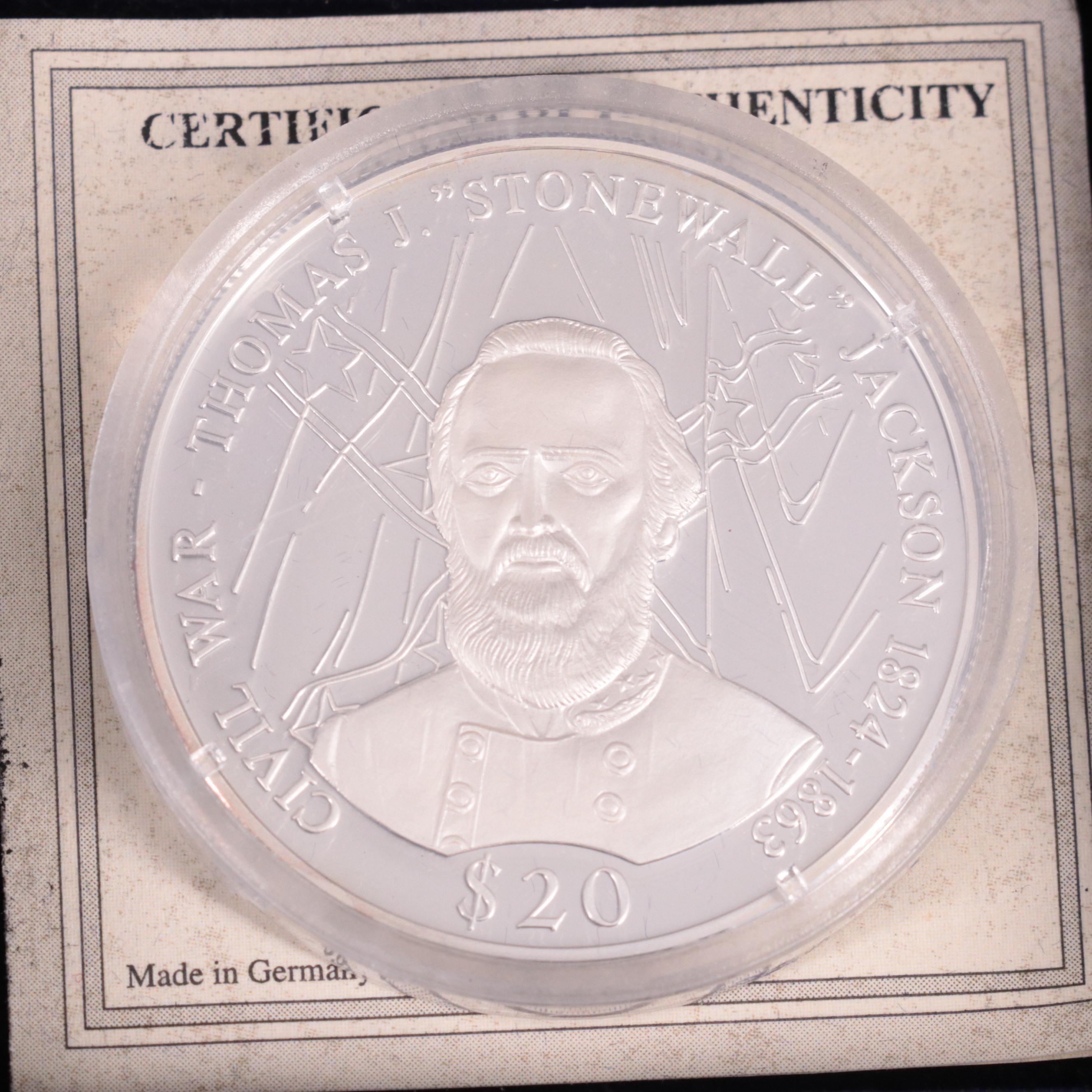 Set of Twelve .999 Silver Civil War Medals