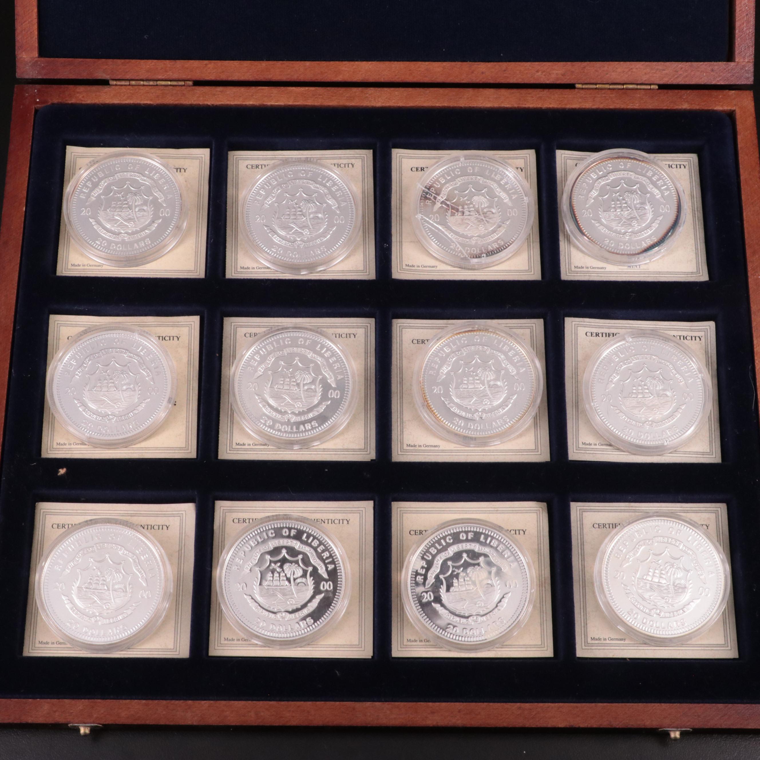 Set of Twelve .999 Silver Civil War Medals