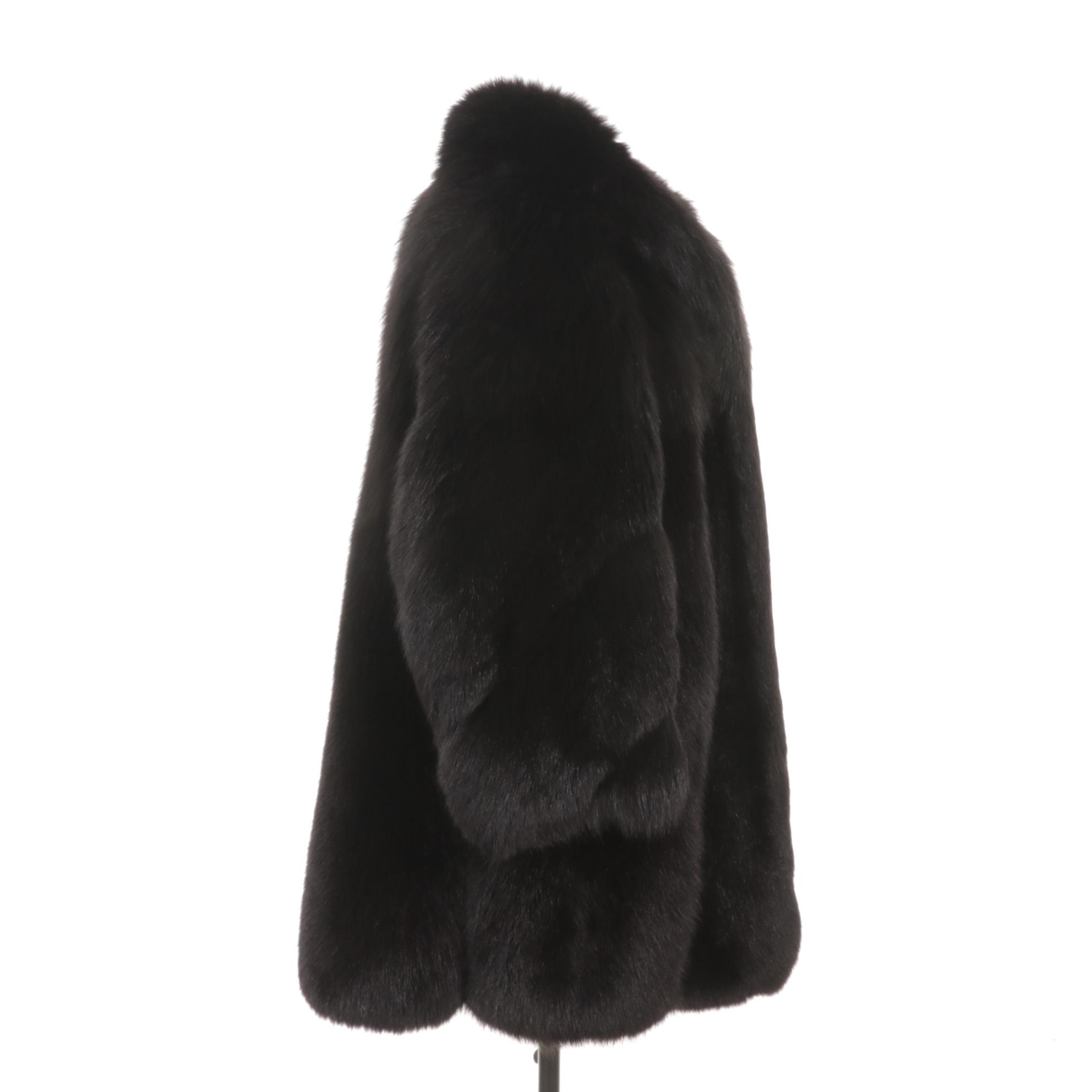 Italian Black Fox Fur Stroller by Daria