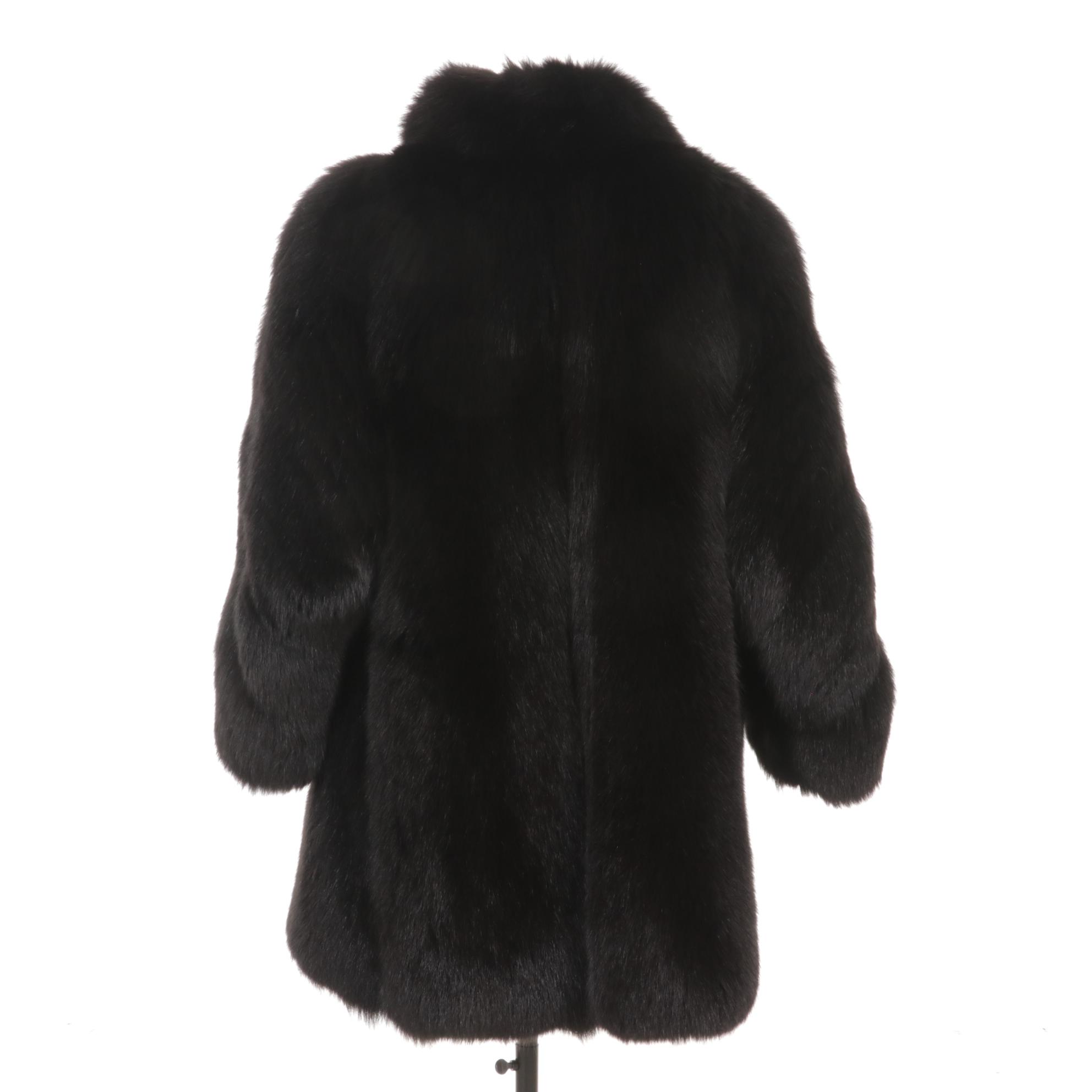 Italian Black Fox Fur Stroller by Daria