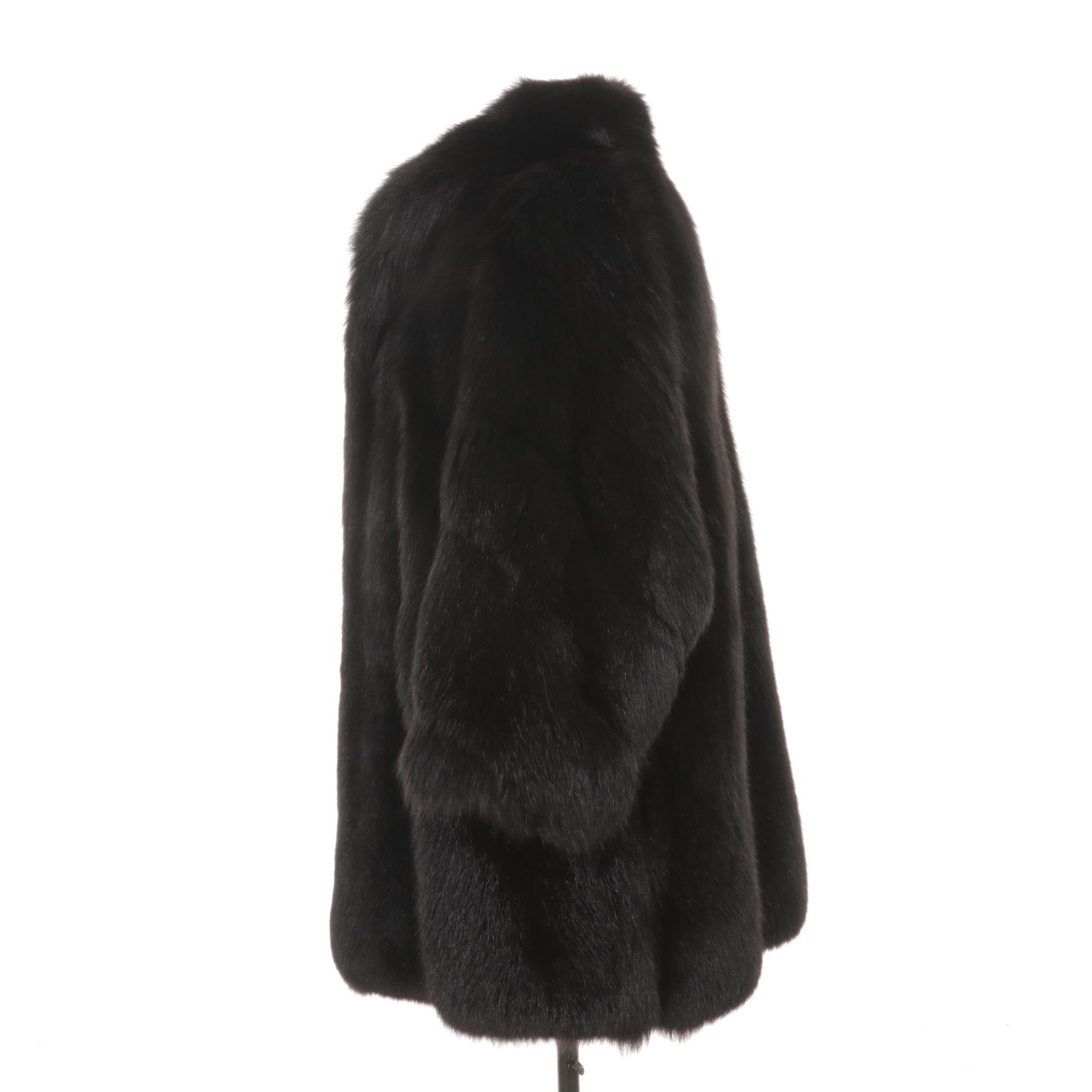 Italian Black Fox Fur Stroller by Daria