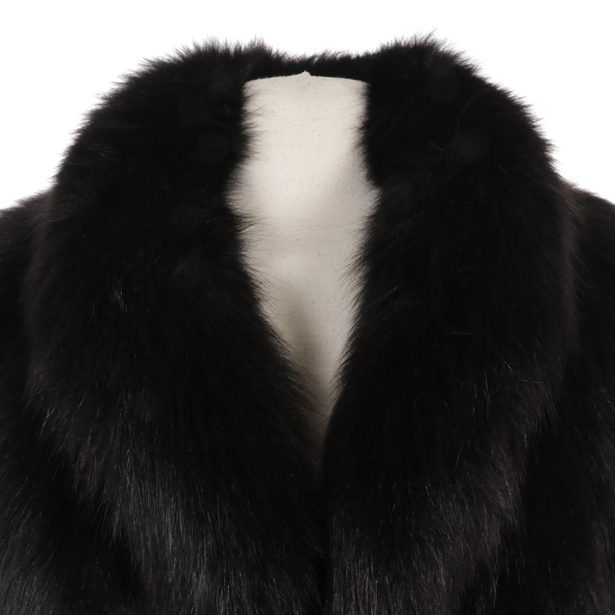 Italian Black Fox Fur Stroller by Daria