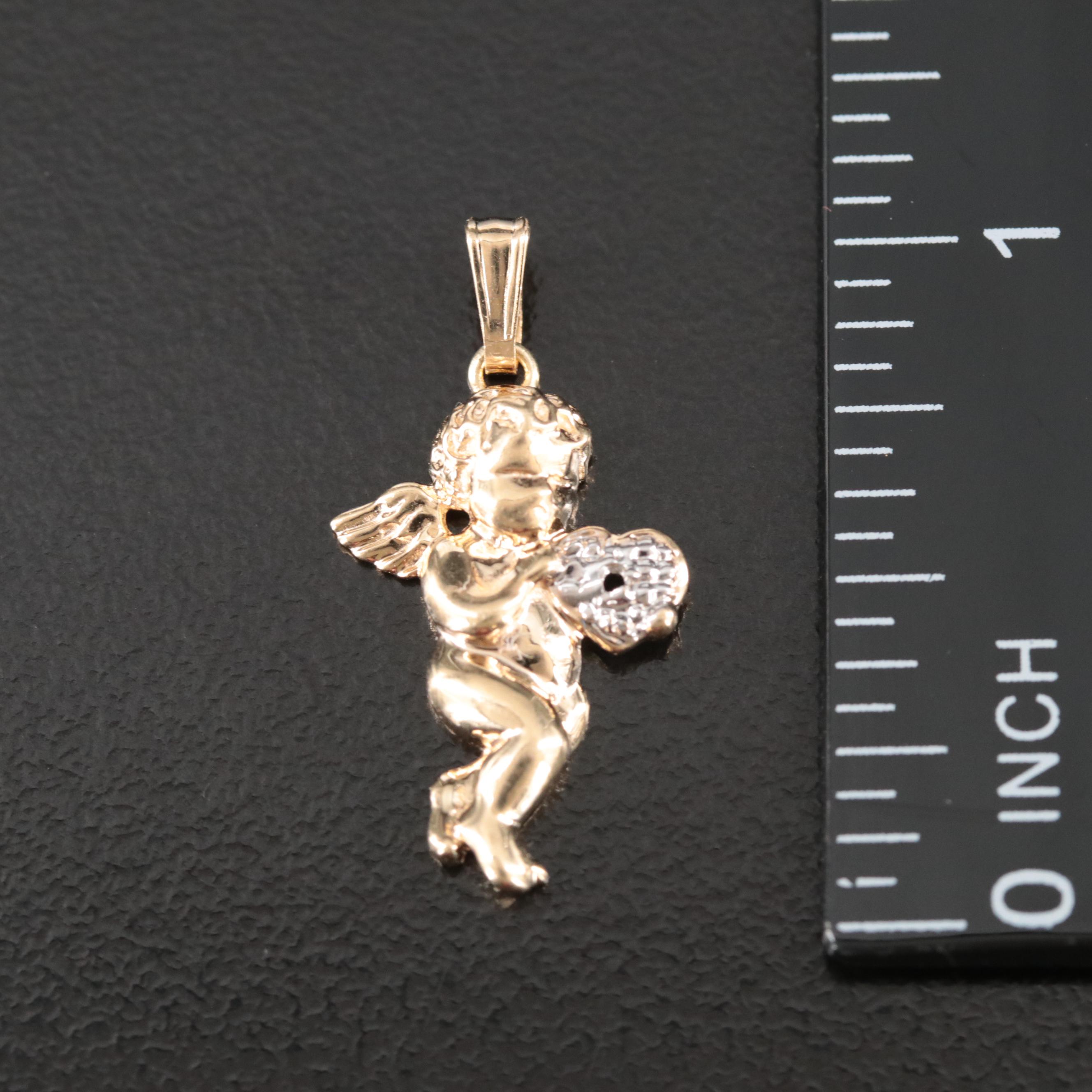 14K Cherub Pendant