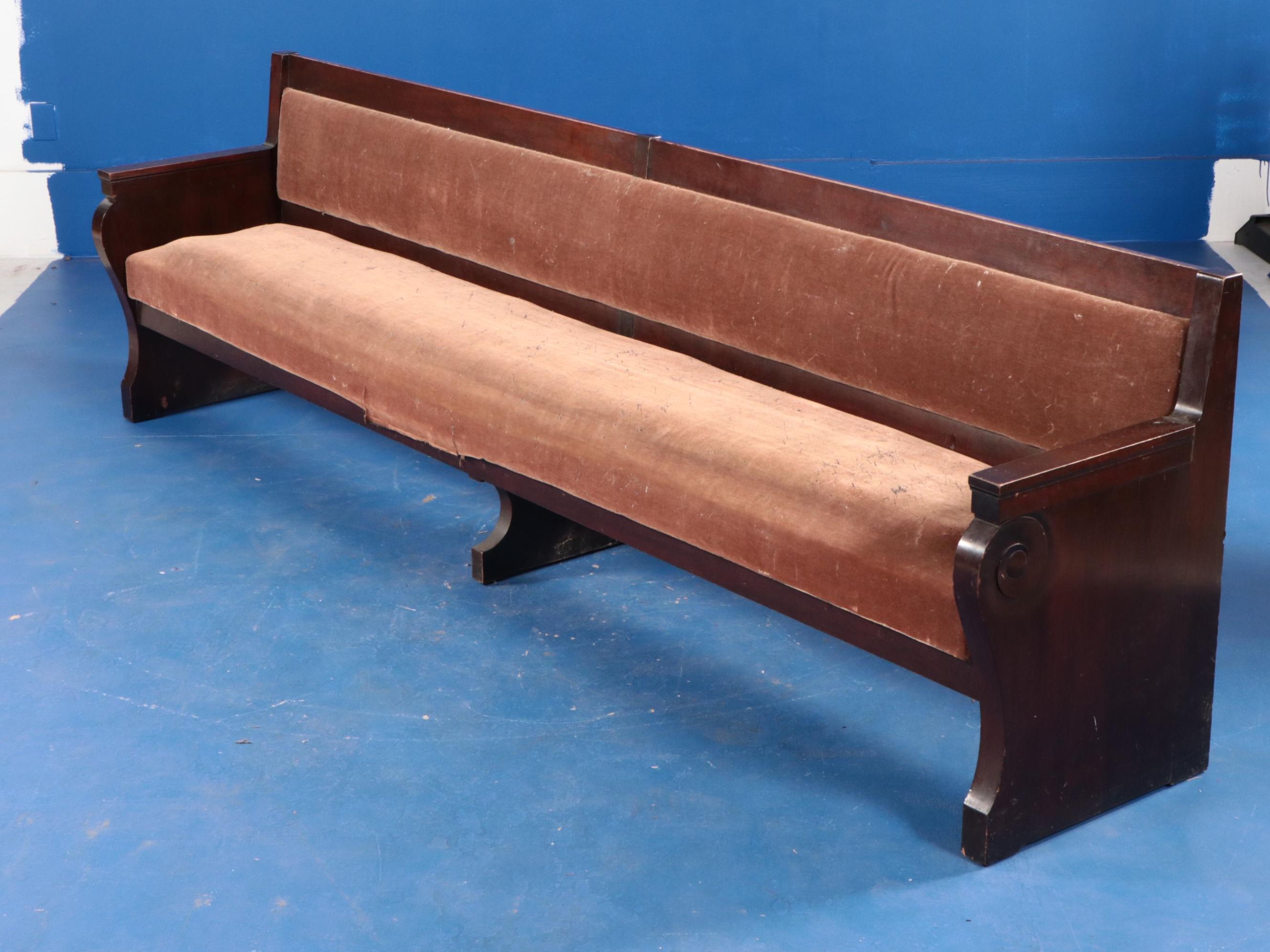 Victorian Mahogany Church Pew, Late 19th Century