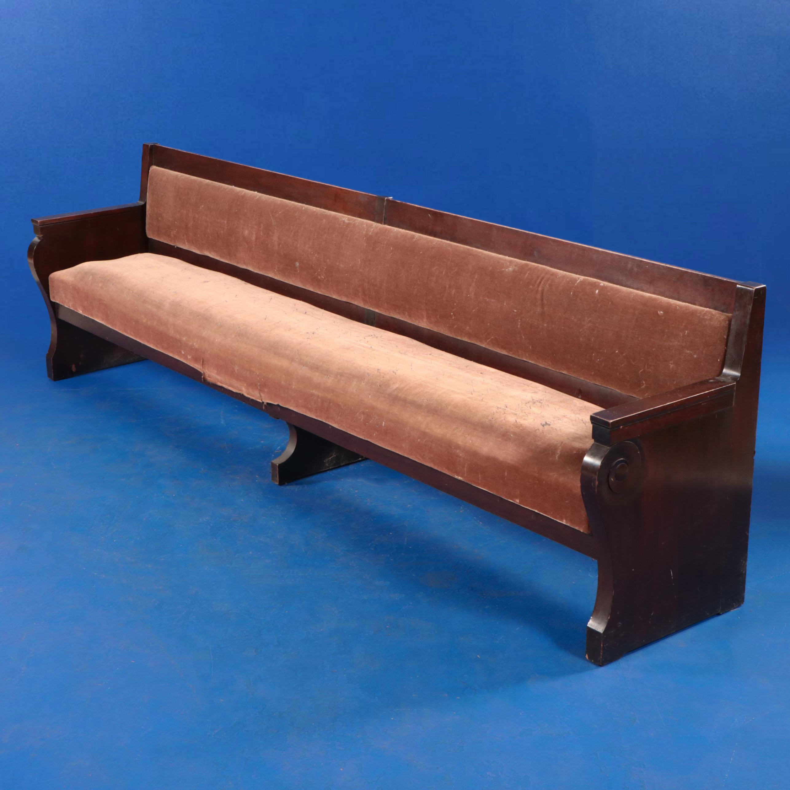 Victorian Mahogany Church Pew, Late 19th Century
