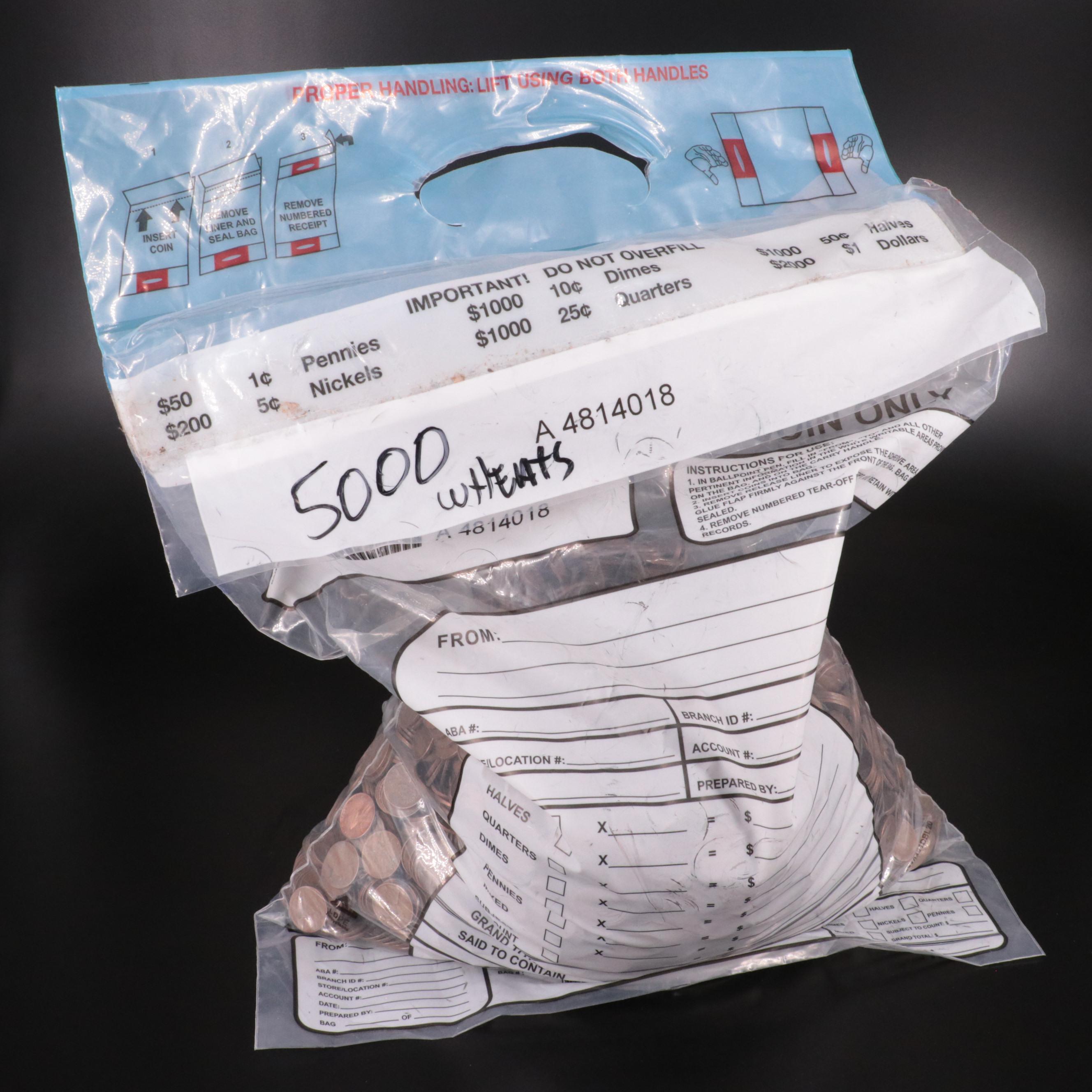 Bag of 5000 Wheat Cents