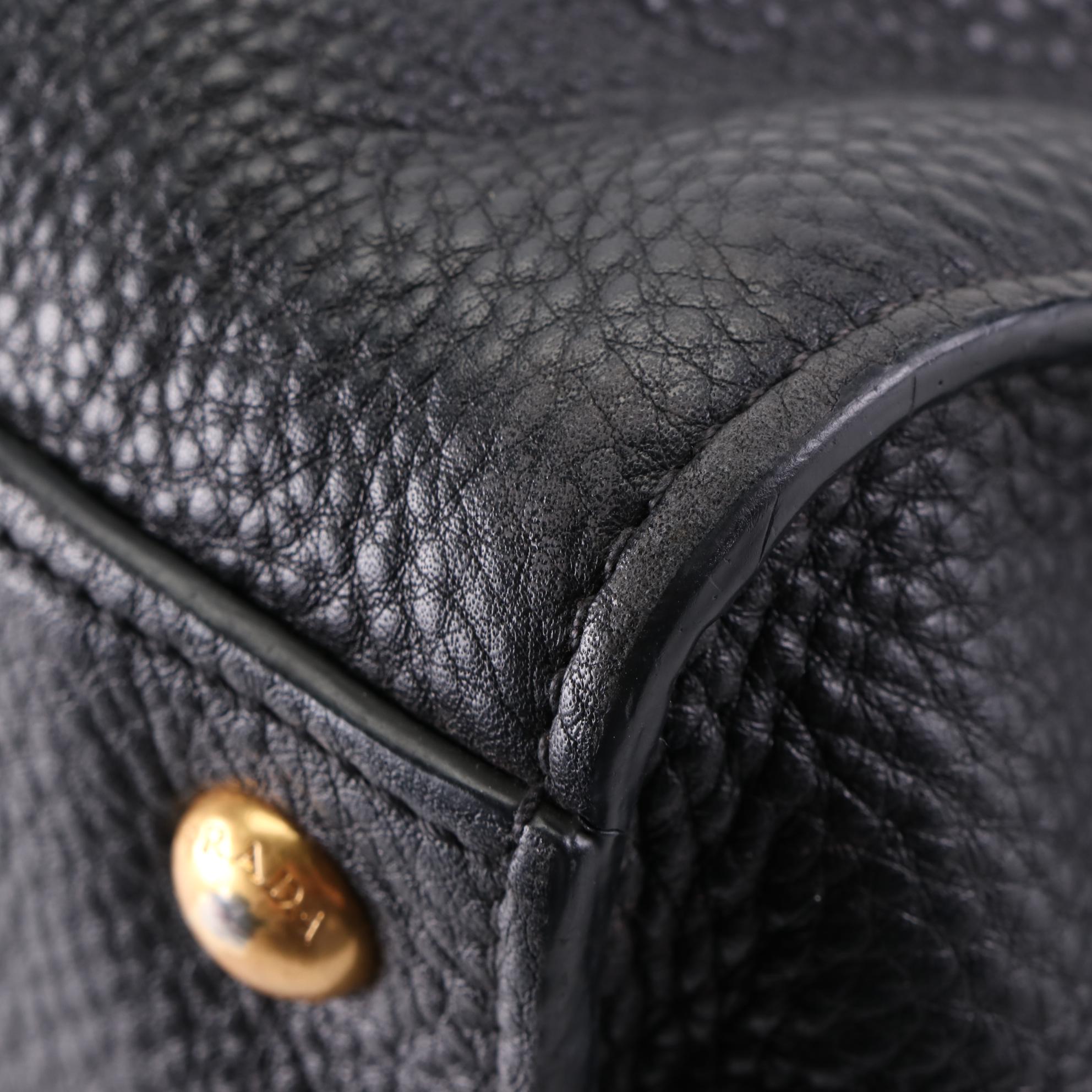 Prada Front Pocket Convertible Tote in Vitello Daino Leather