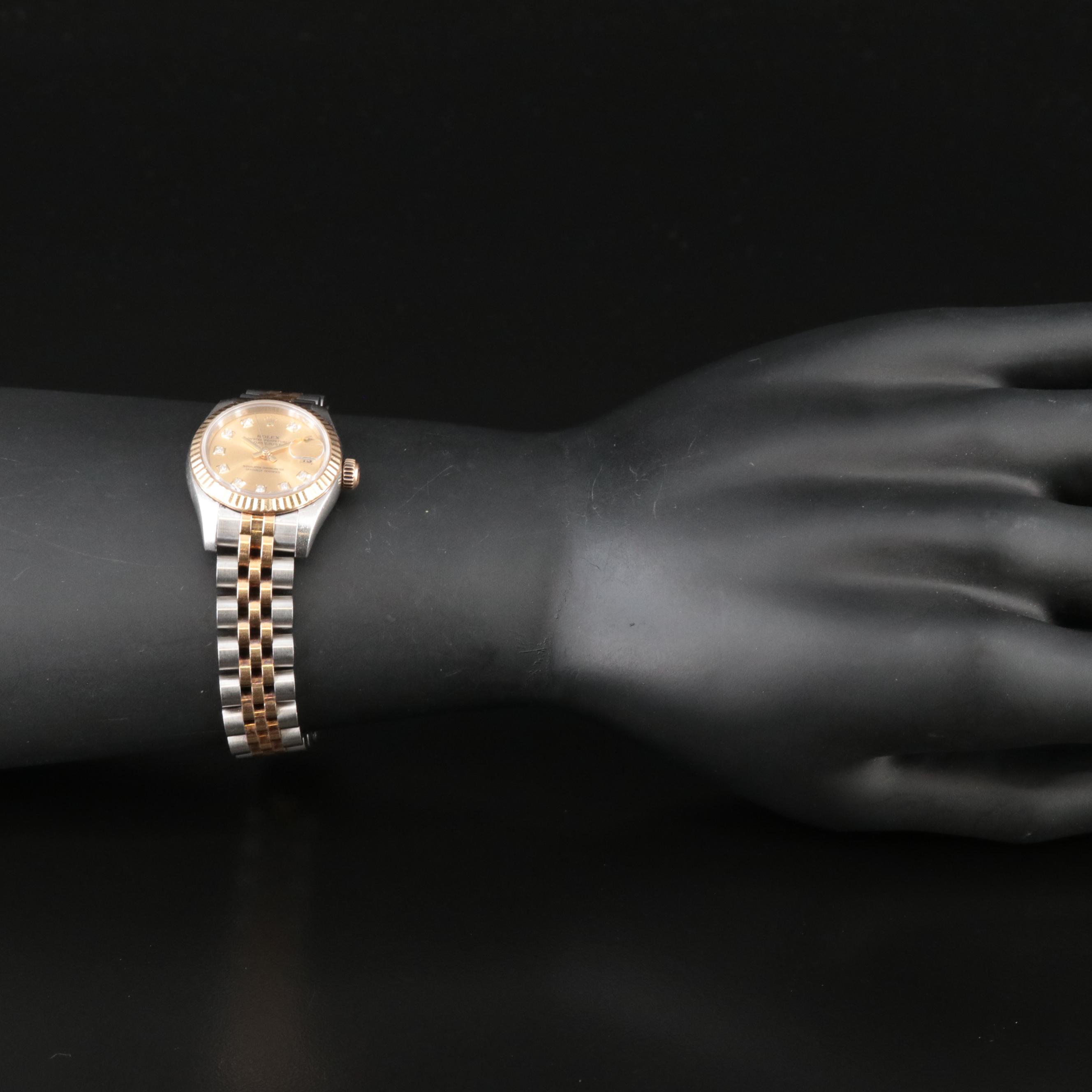 2005 Rolex Oyster Perpetual Factory Diamond Dial Datejust Watch