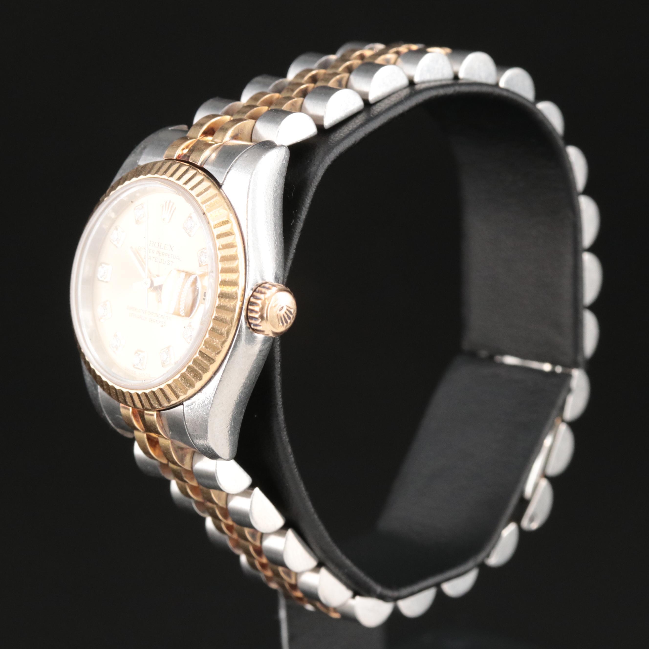 2005 Rolex Oyster Perpetual Factory Diamond Dial Datejust Watch