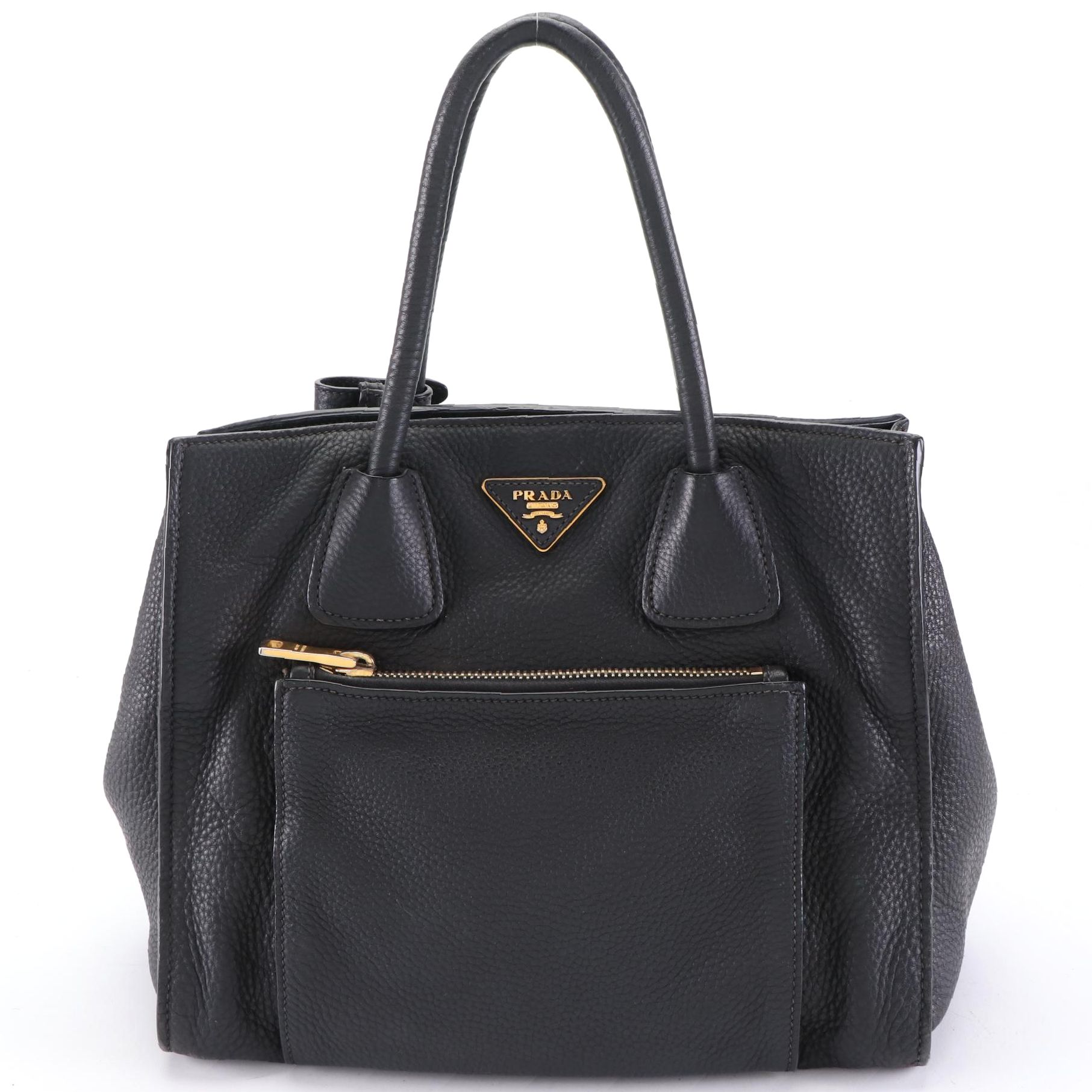 Prada Front Pocket Convertible Tote in Vitello Daino Leather