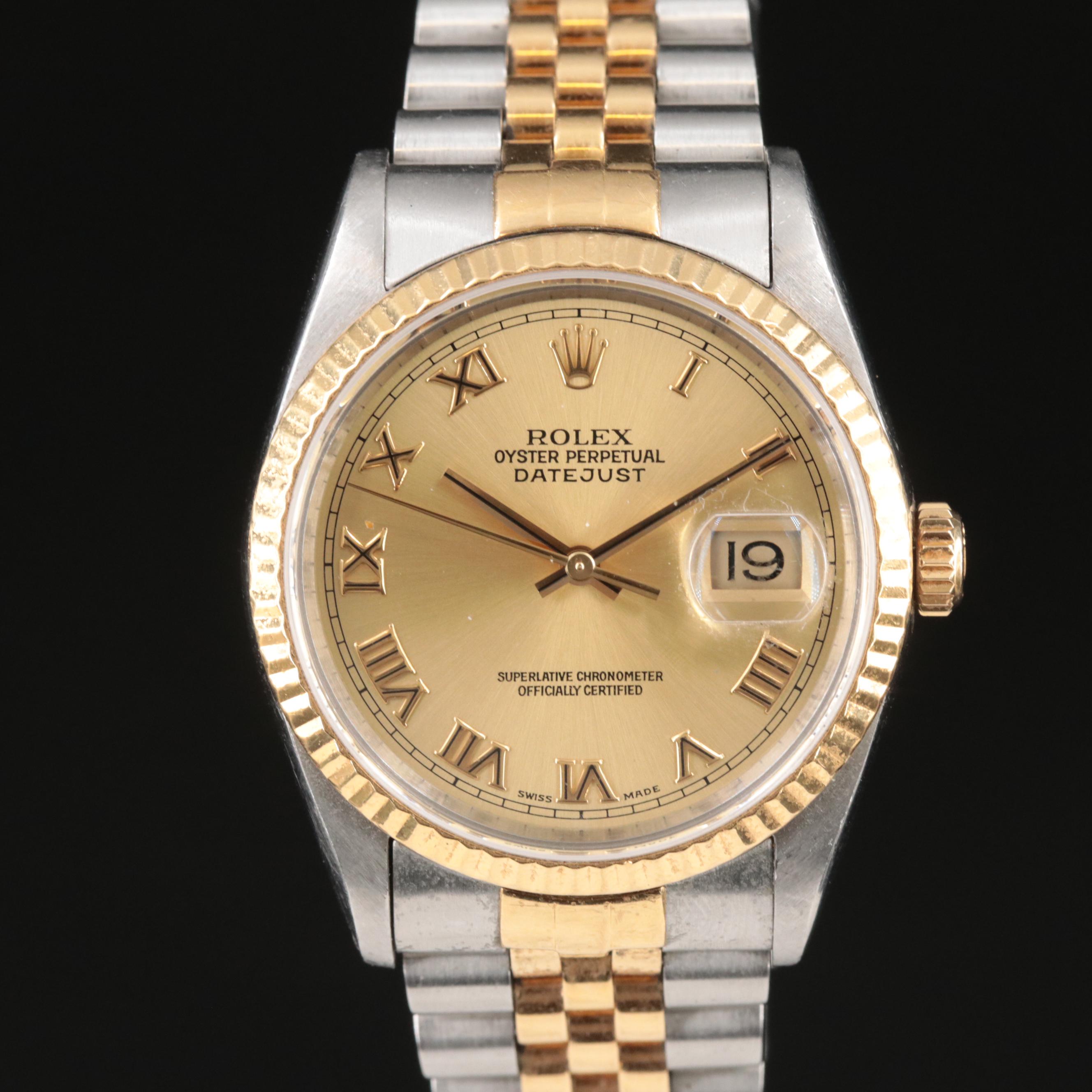 1991 Rolex Oyster Perpetual Datejust 18K and Stainless Steel Watch