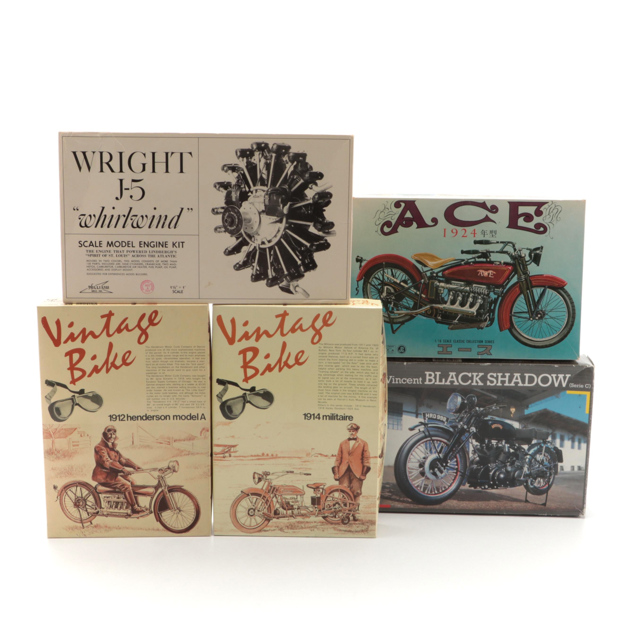 Vincent Black Shadow Model Motorcycle Kit with Model Engine Kit and More