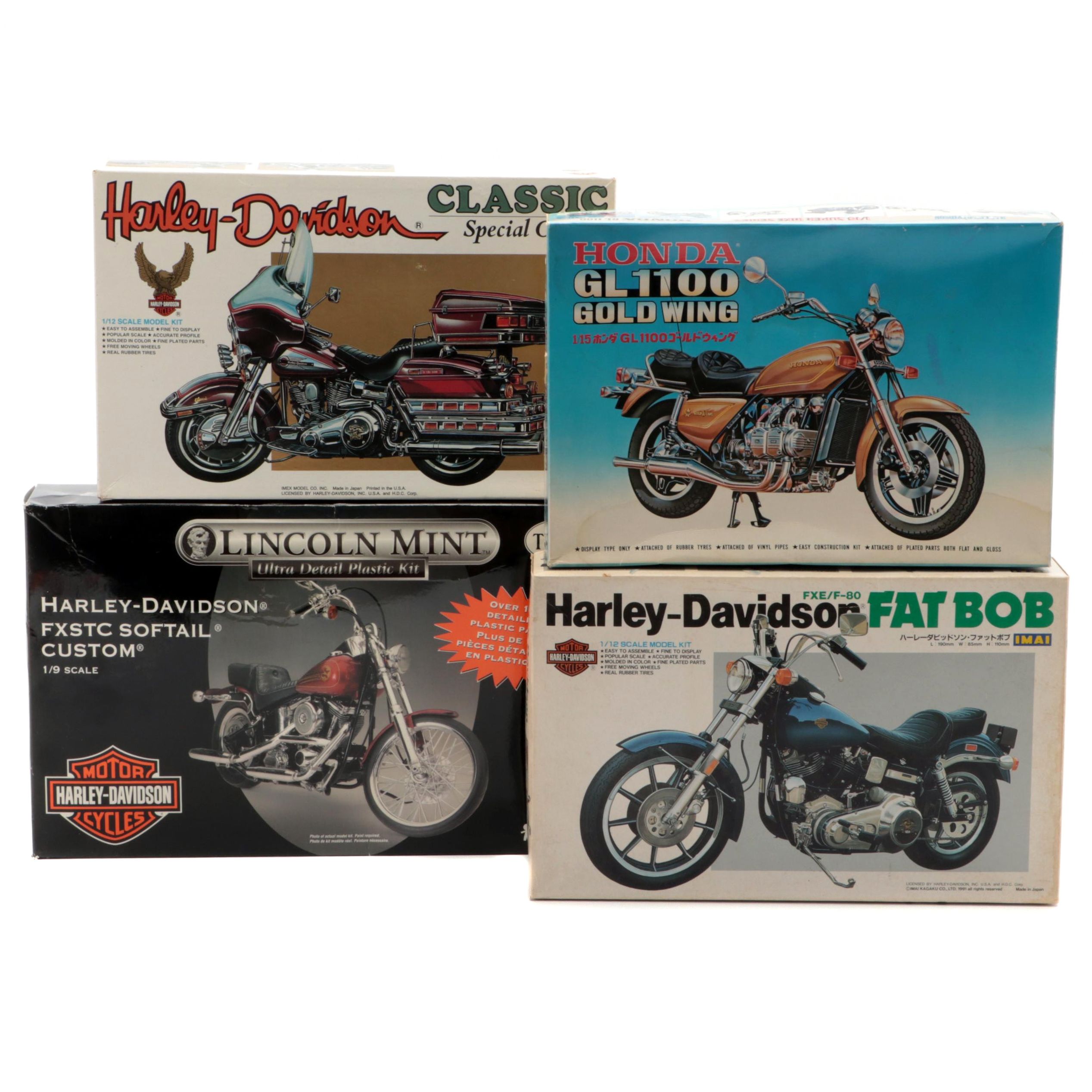 Harley-Davidson and Honda Motorcycle Model Kits by Imai, Testors and More