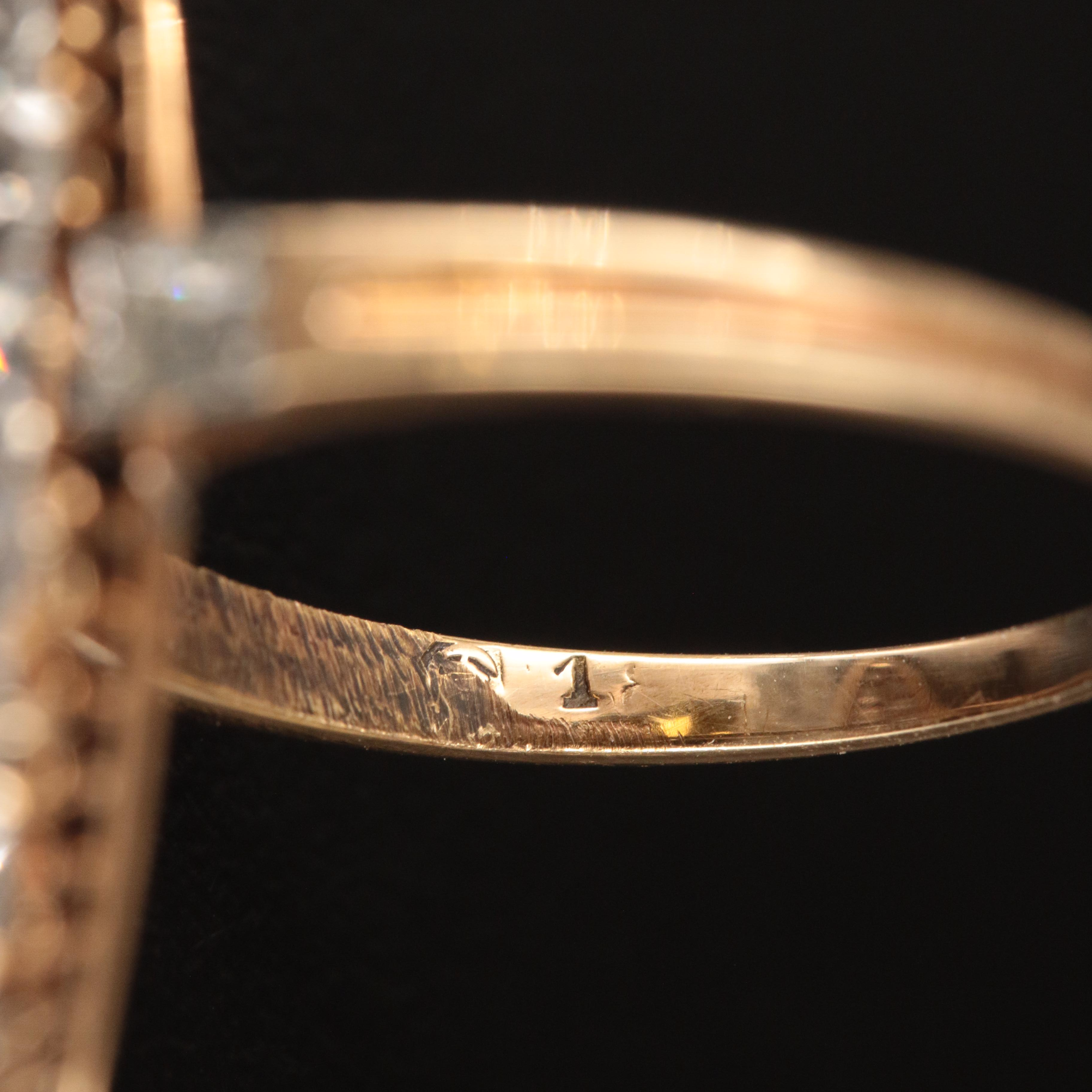 14K 3.00 CTW Diamond Edwardian Navette Ring with Platinum Accents