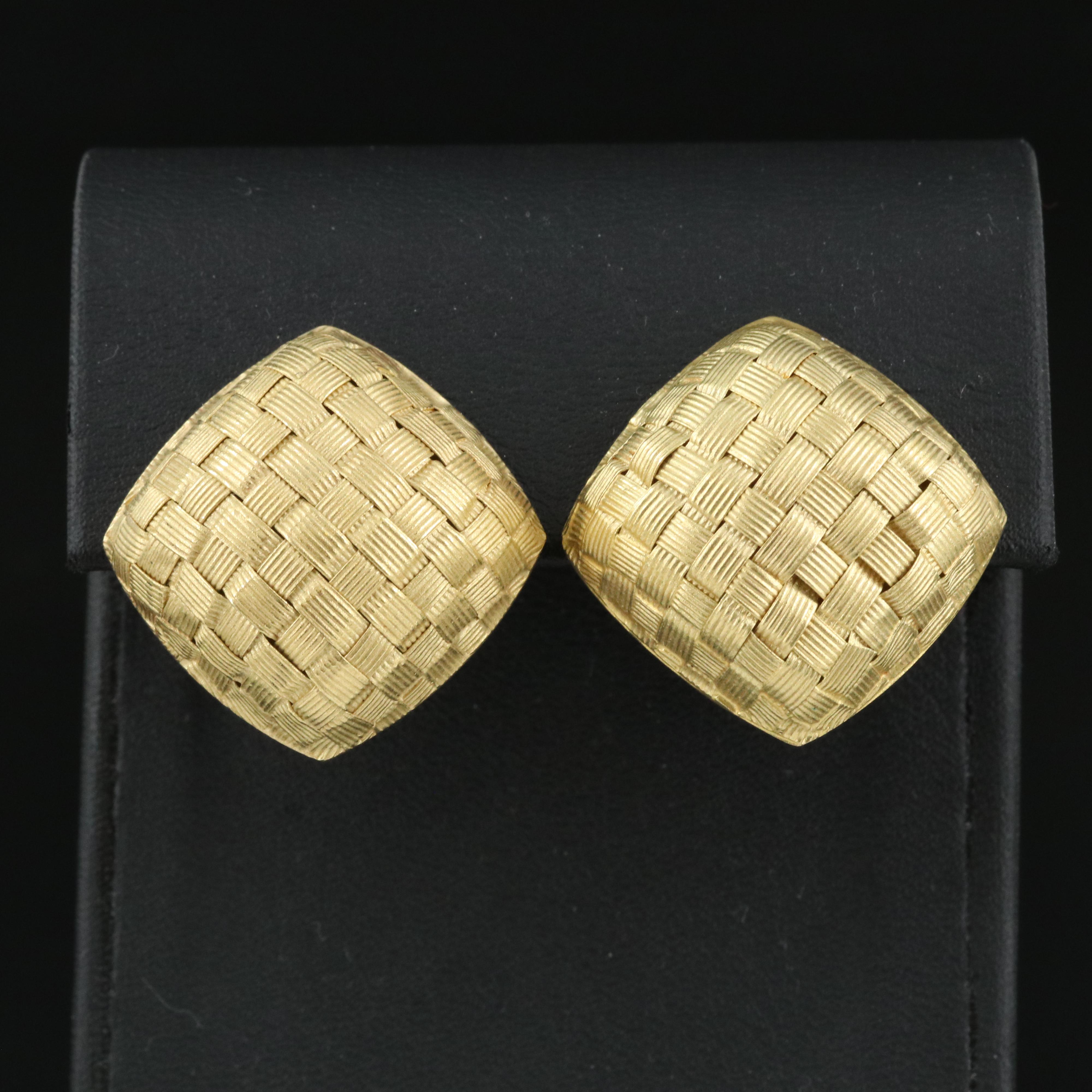 Roberto Coin Italian 18K Basketweave Earrings