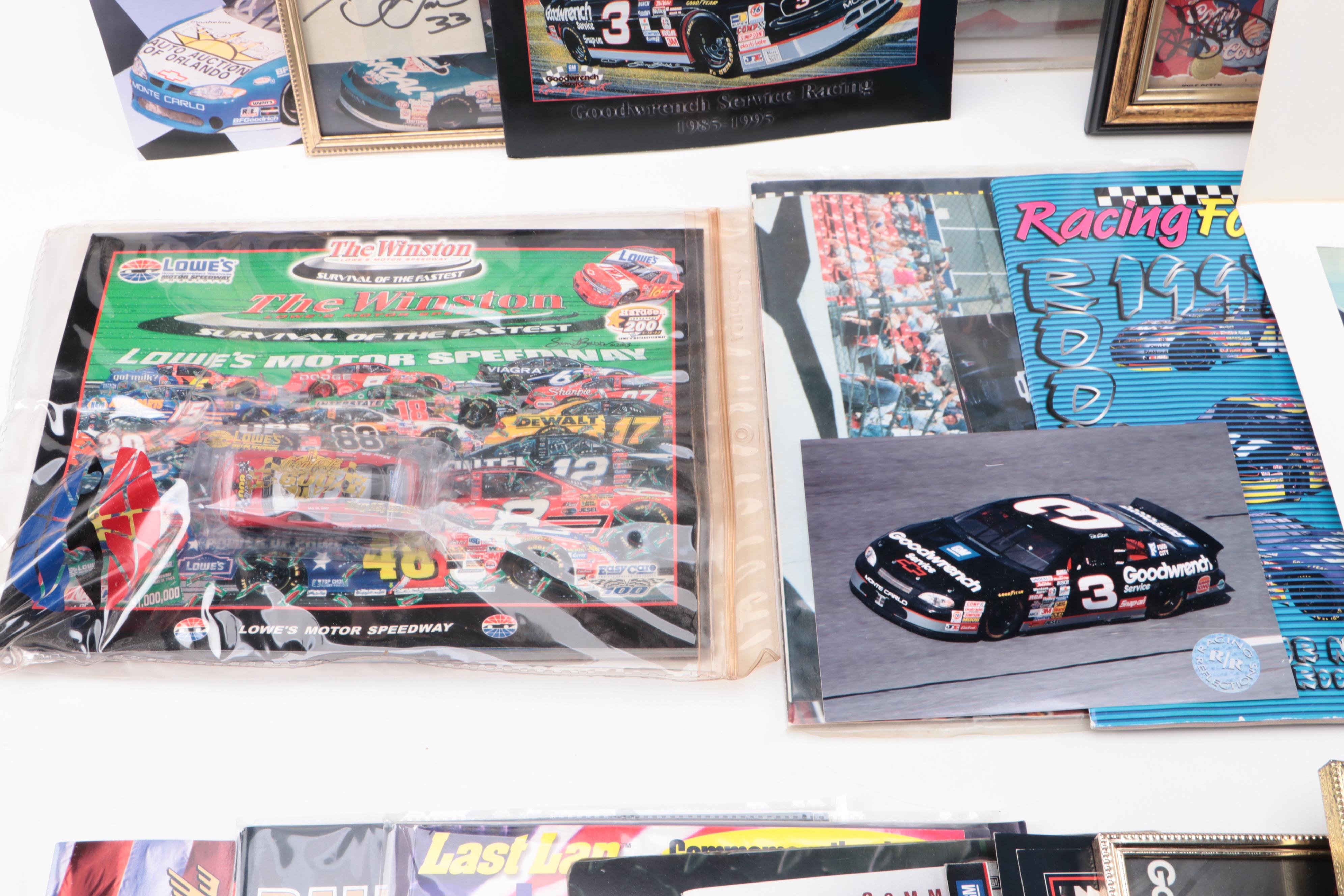 Dale Earnhardt Sr. Signed Program with More NASCAR Memorabilia