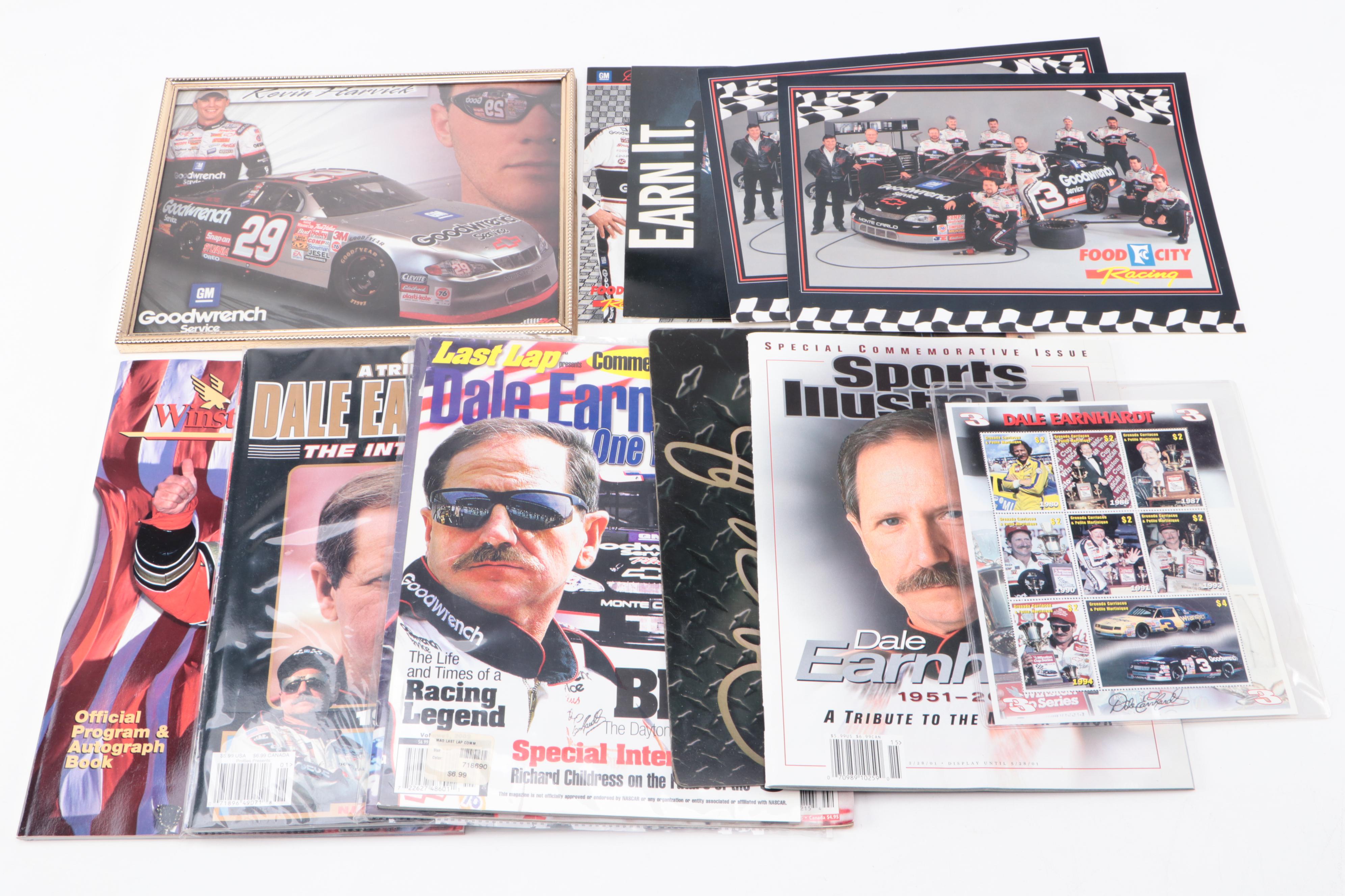 Dale Earnhardt Sr. Signed Program with More NASCAR Memorabilia