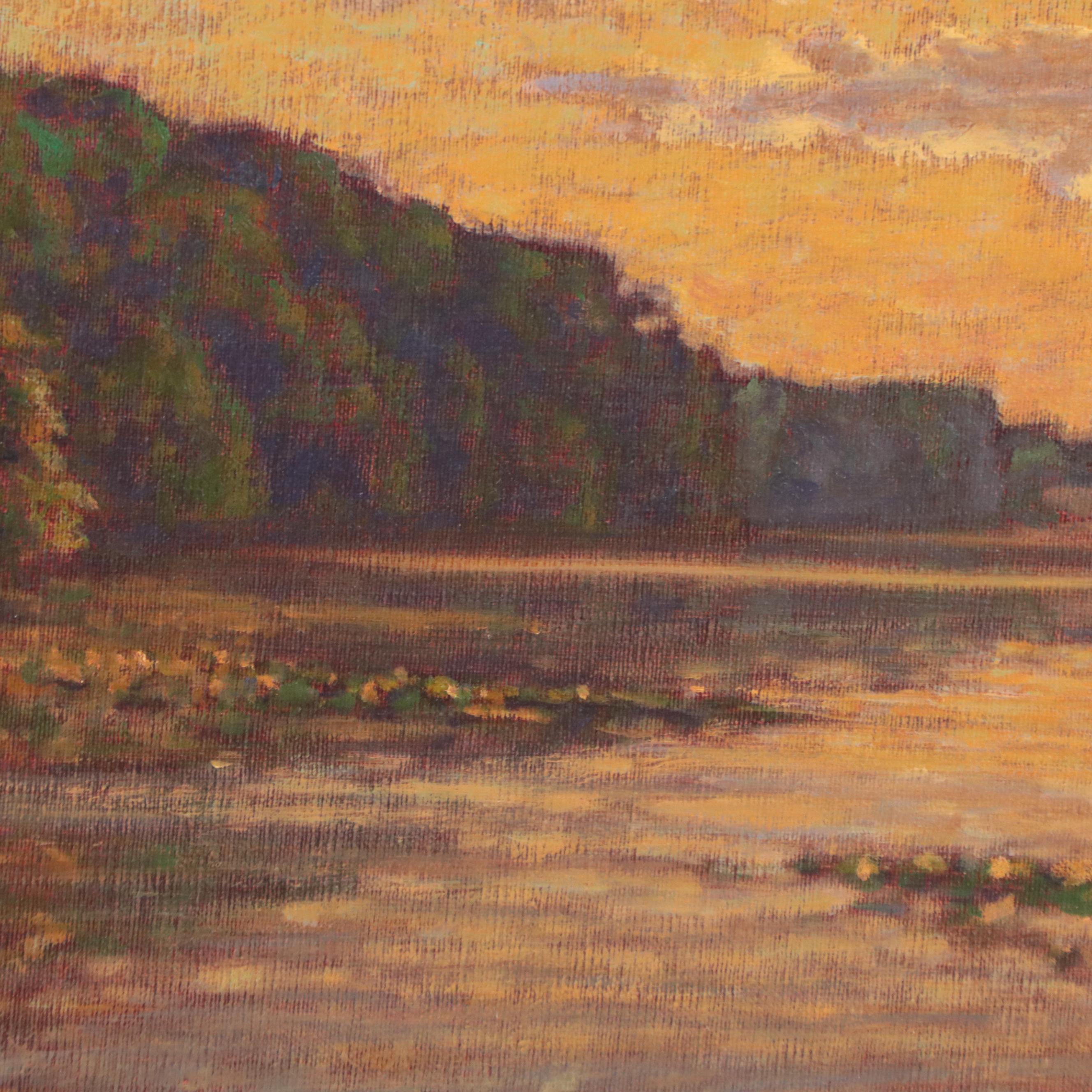 Lake Landscape Oil Painting, 1997