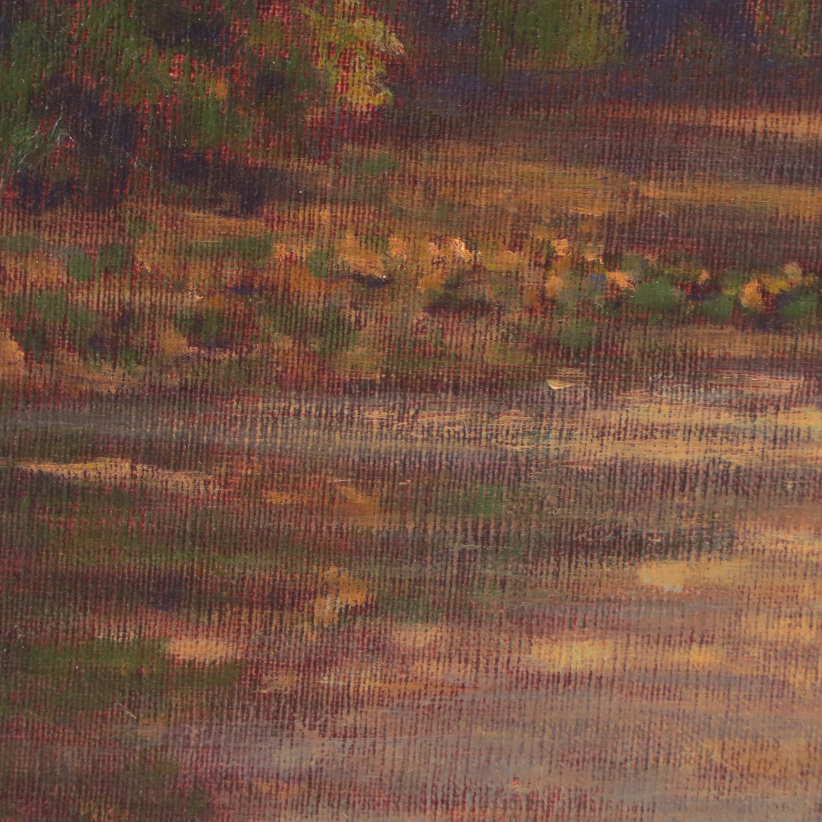Lake Landscape Oil Painting, 1997