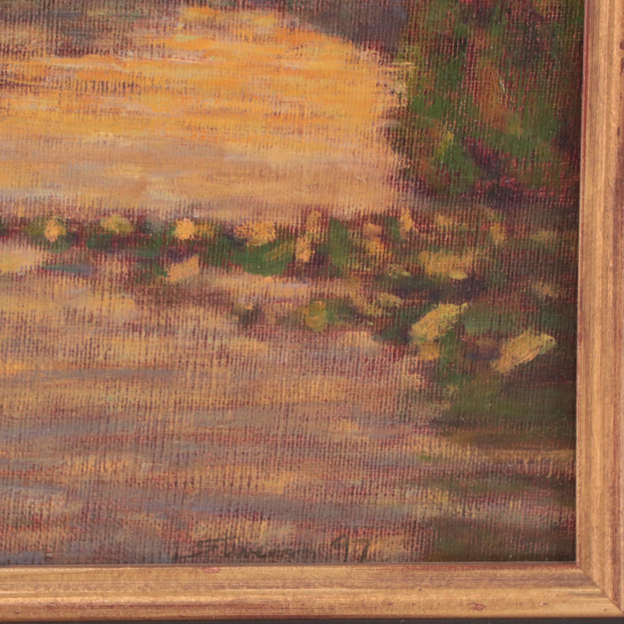Lake Landscape Oil Painting, 1997