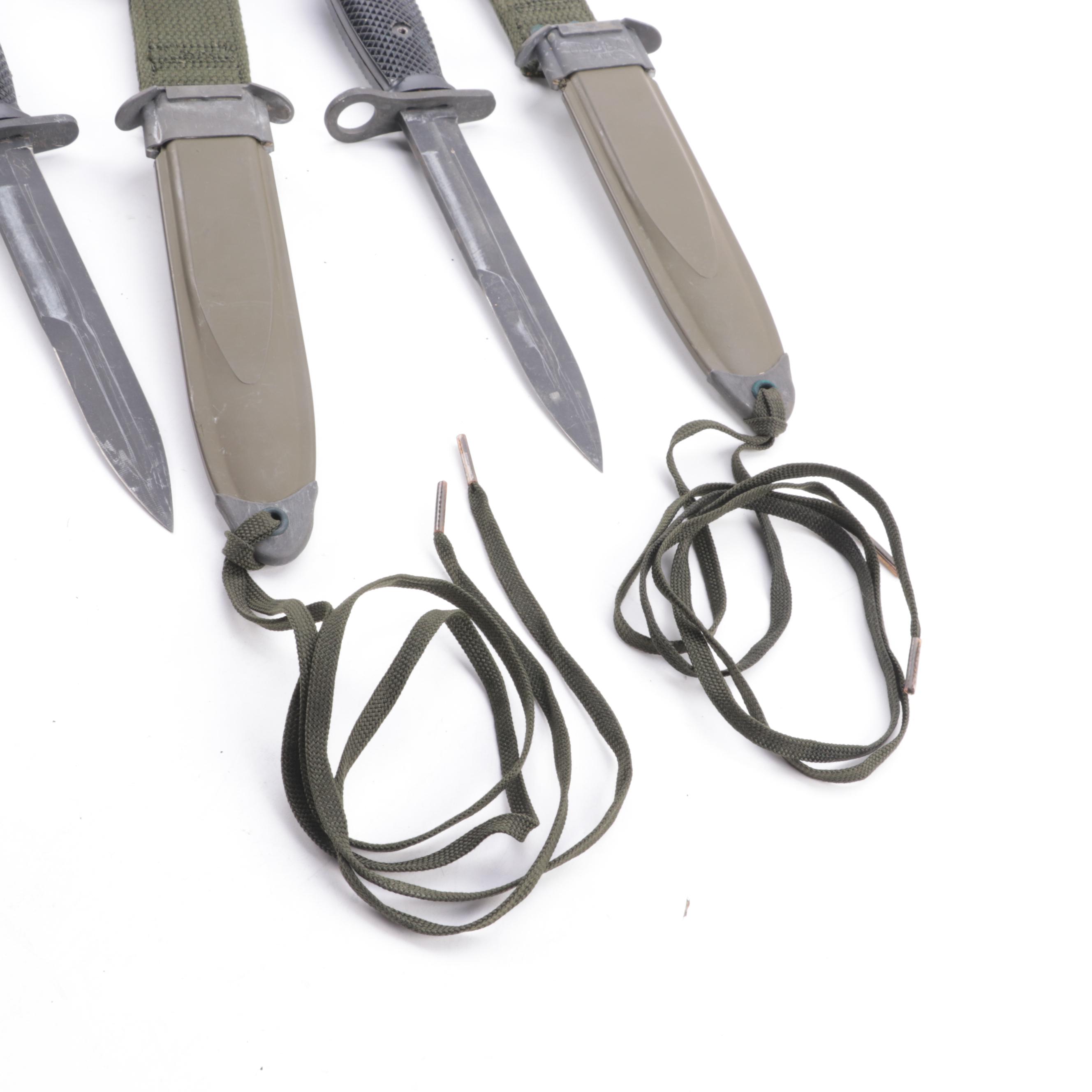 Vietnam Era U.S. M8AI Bayonets with Other Socket Bayonet and Leather Scabbard