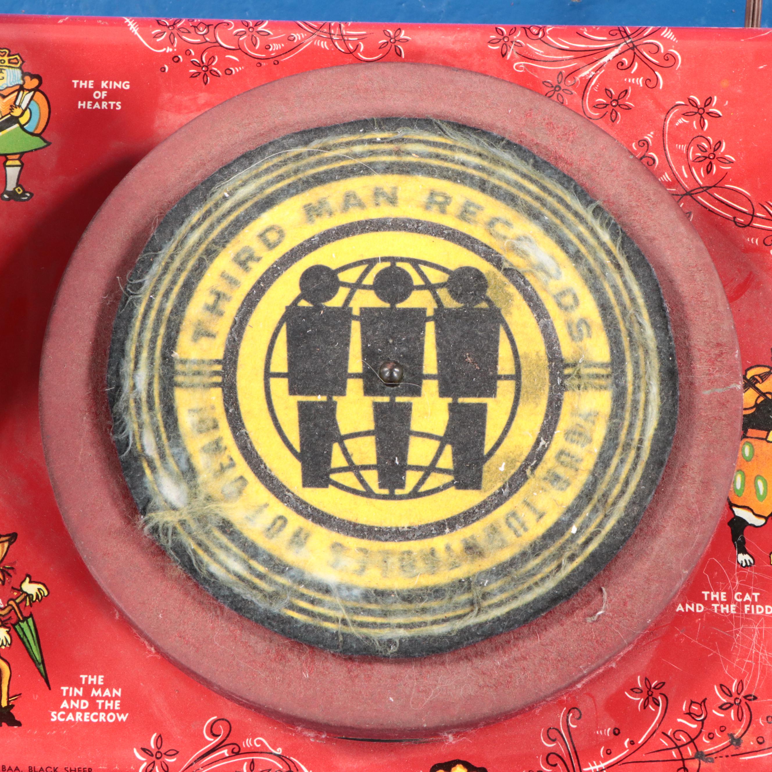 Wal-Feld Co. Tin Lithograph Toy Phonograph Table Lamp, Mid-20th Century