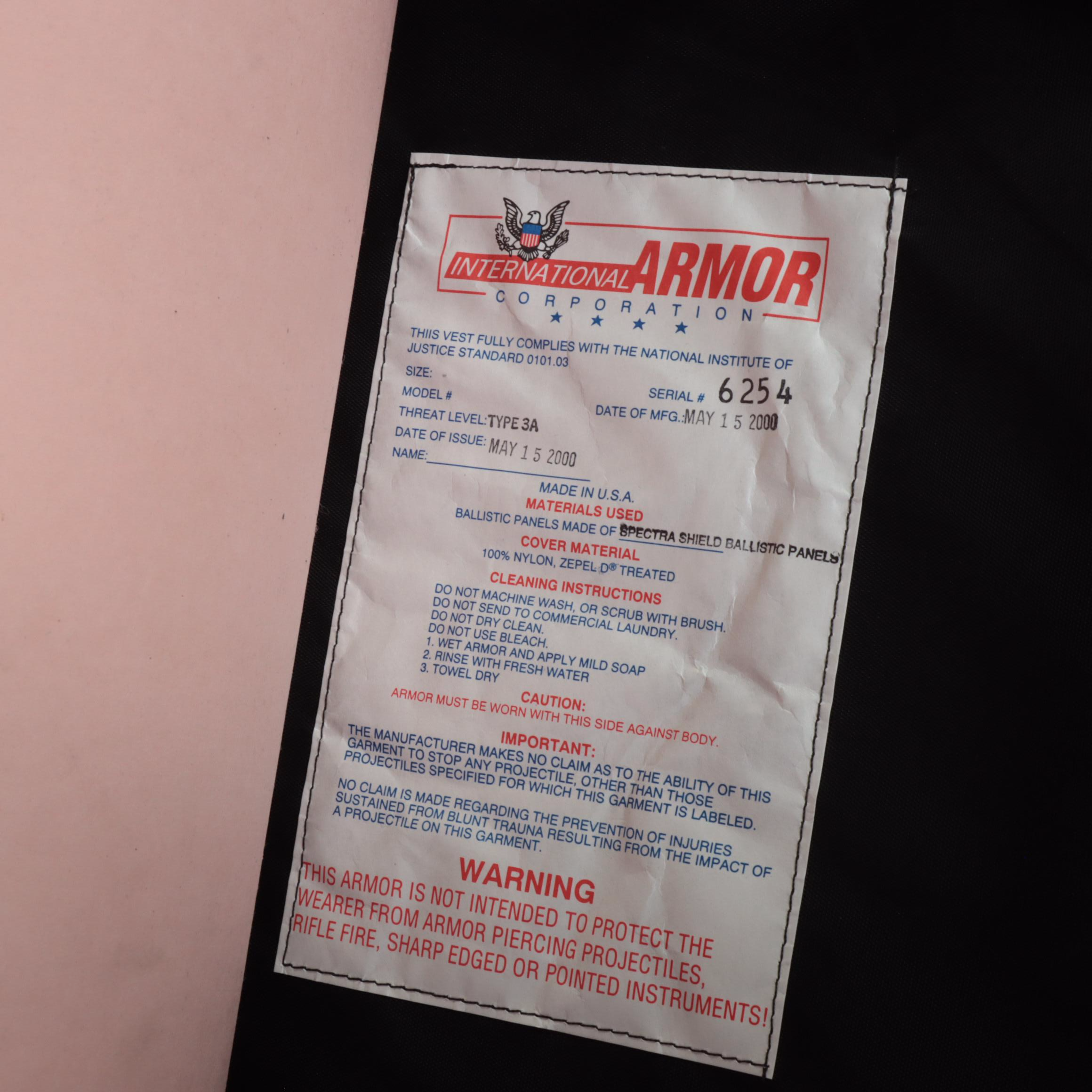 International Armor Combination Ballistic Briefcase