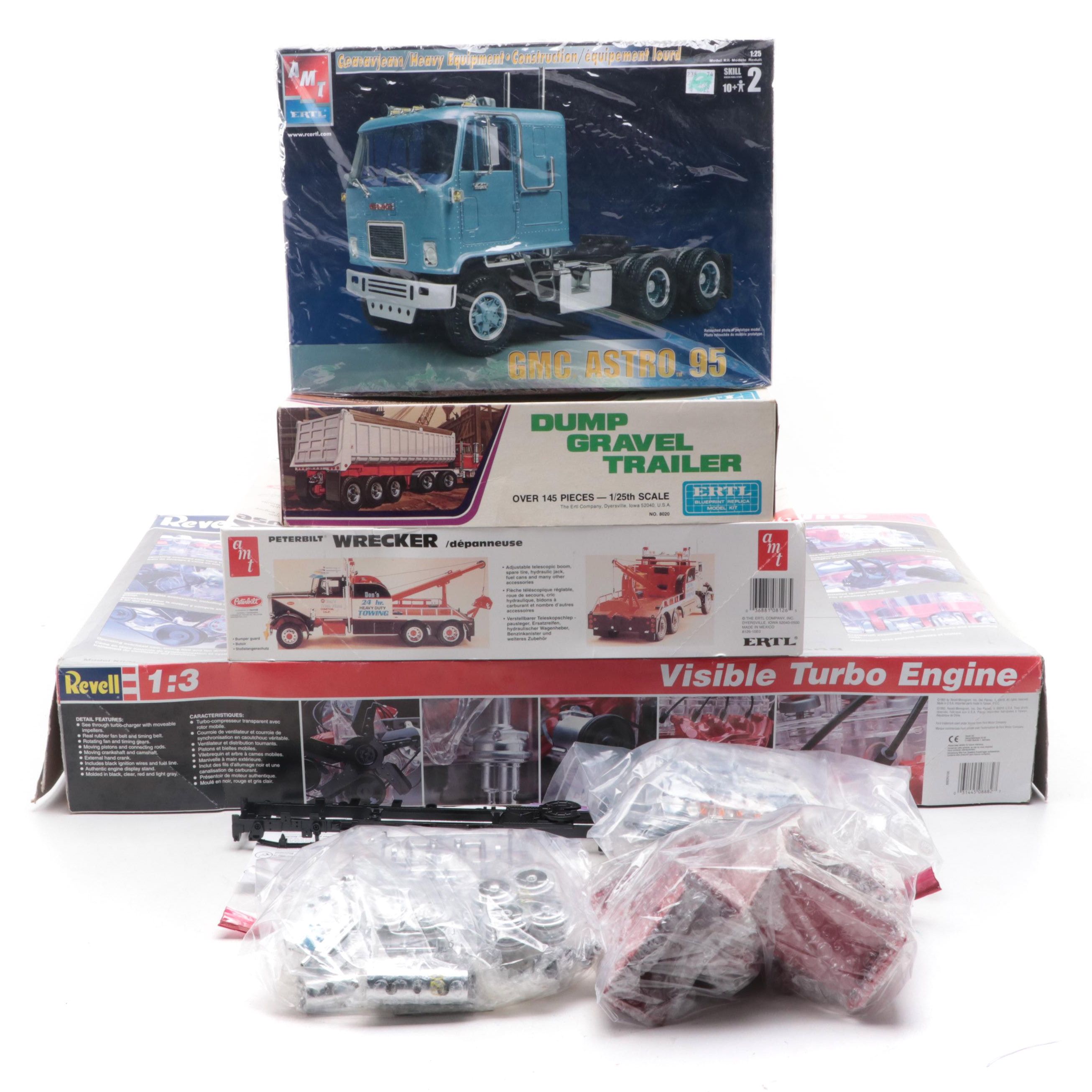 Revel 1:3 Scale Visible Turbo Engine Model Kit with Other Model Truck Kits