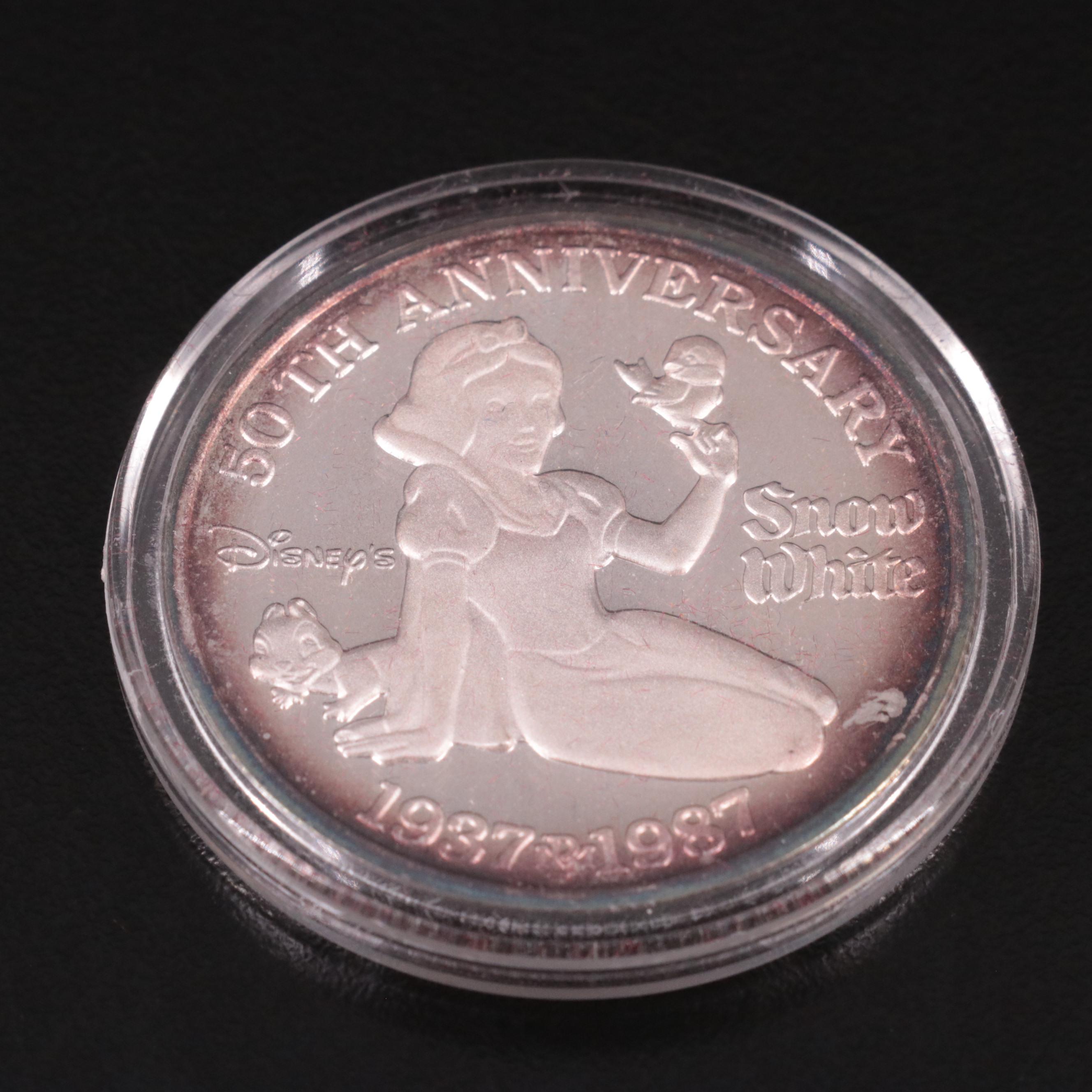 1987 "Snow White" One Ounce .999 Silver Coin