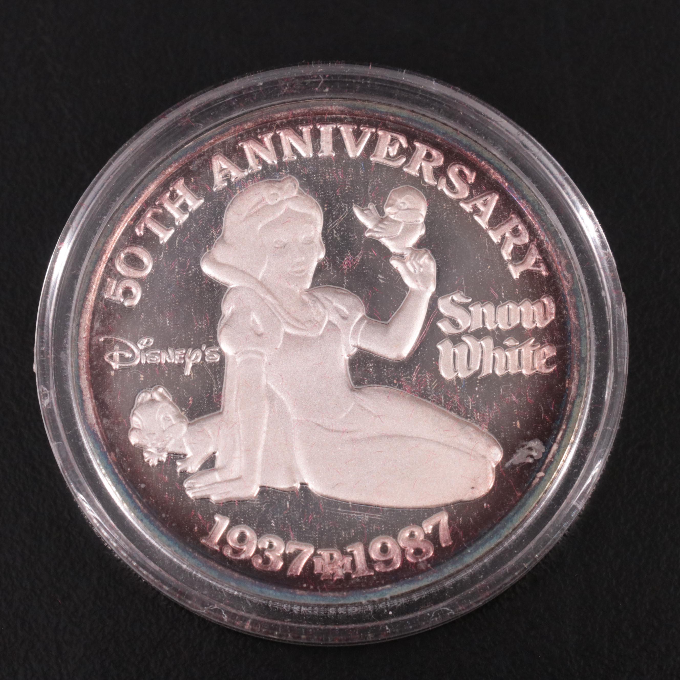 1987 "Snow White" One Ounce .999 Silver Coin