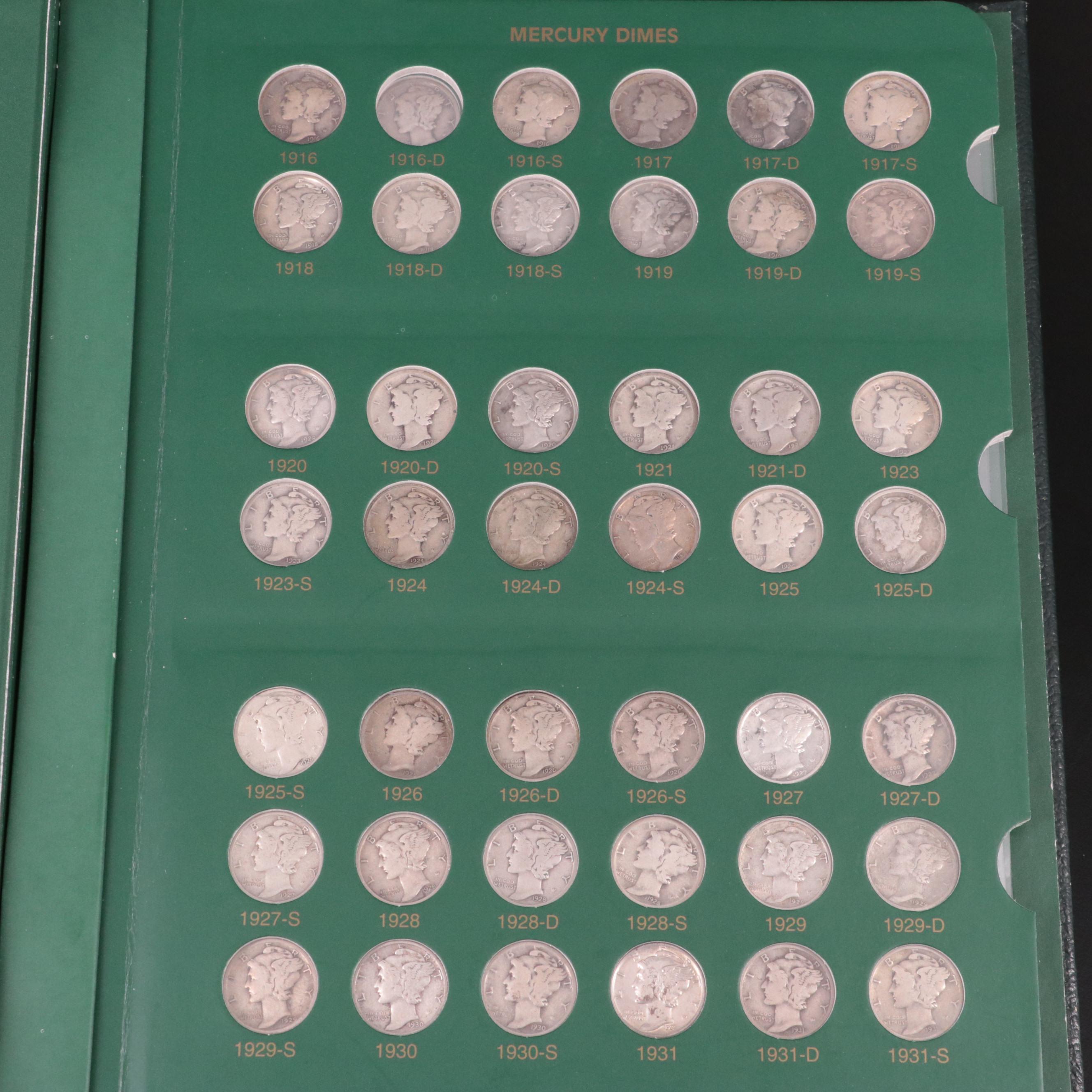 Mercury Silver Dime Set, 1916 to 1945