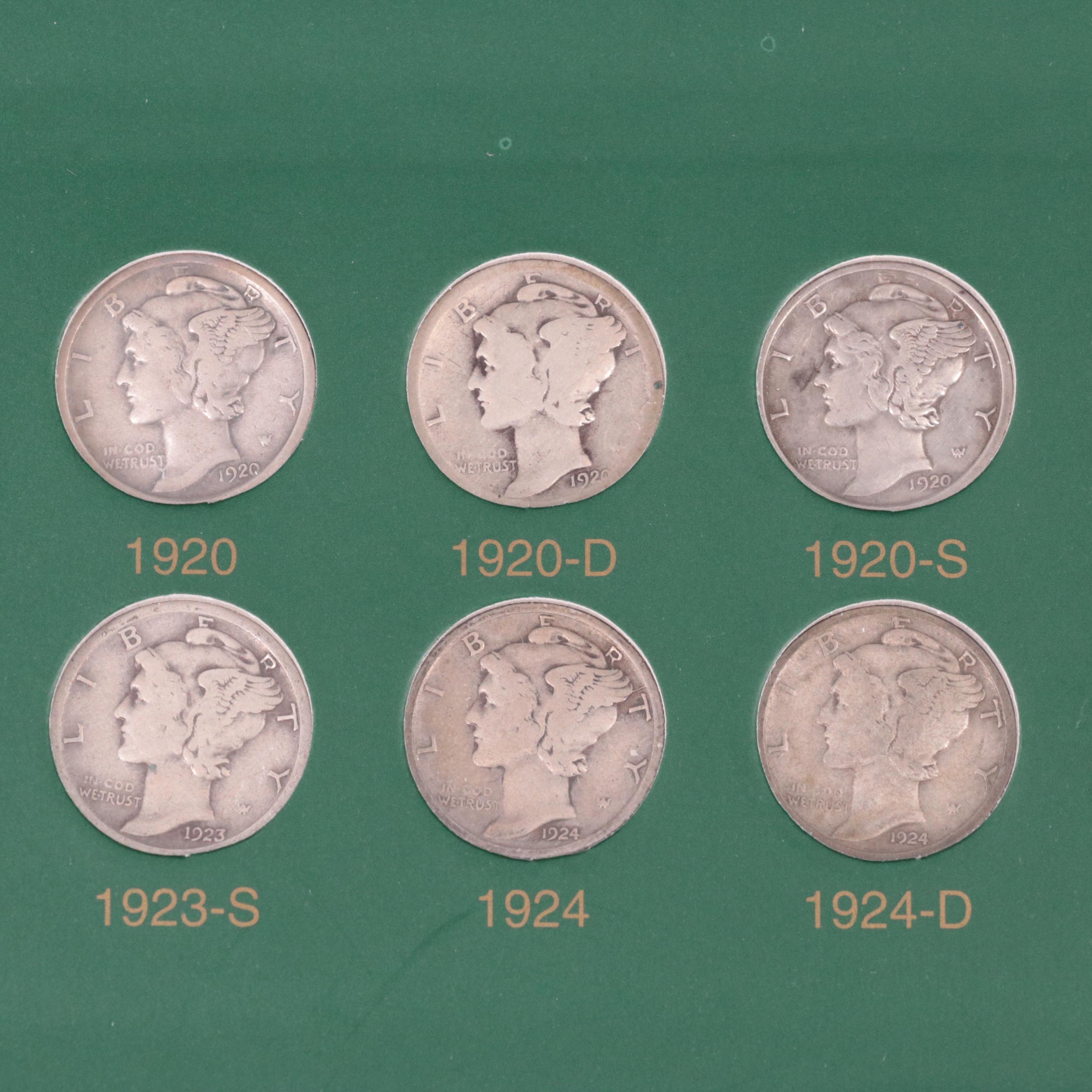 Mercury Silver Dime Set, 1916 to 1945