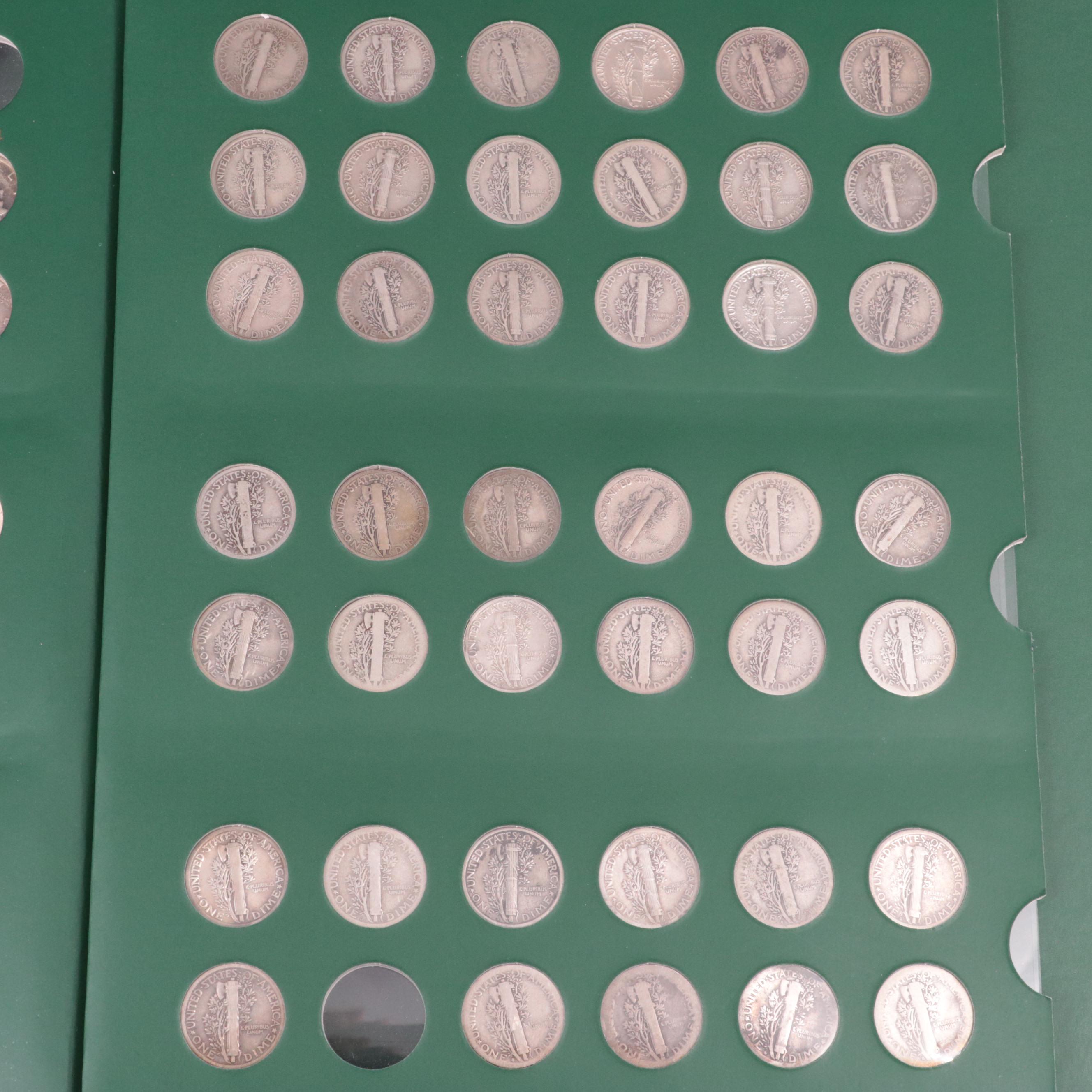 Mercury Silver Dime Set, 1916 to 1945