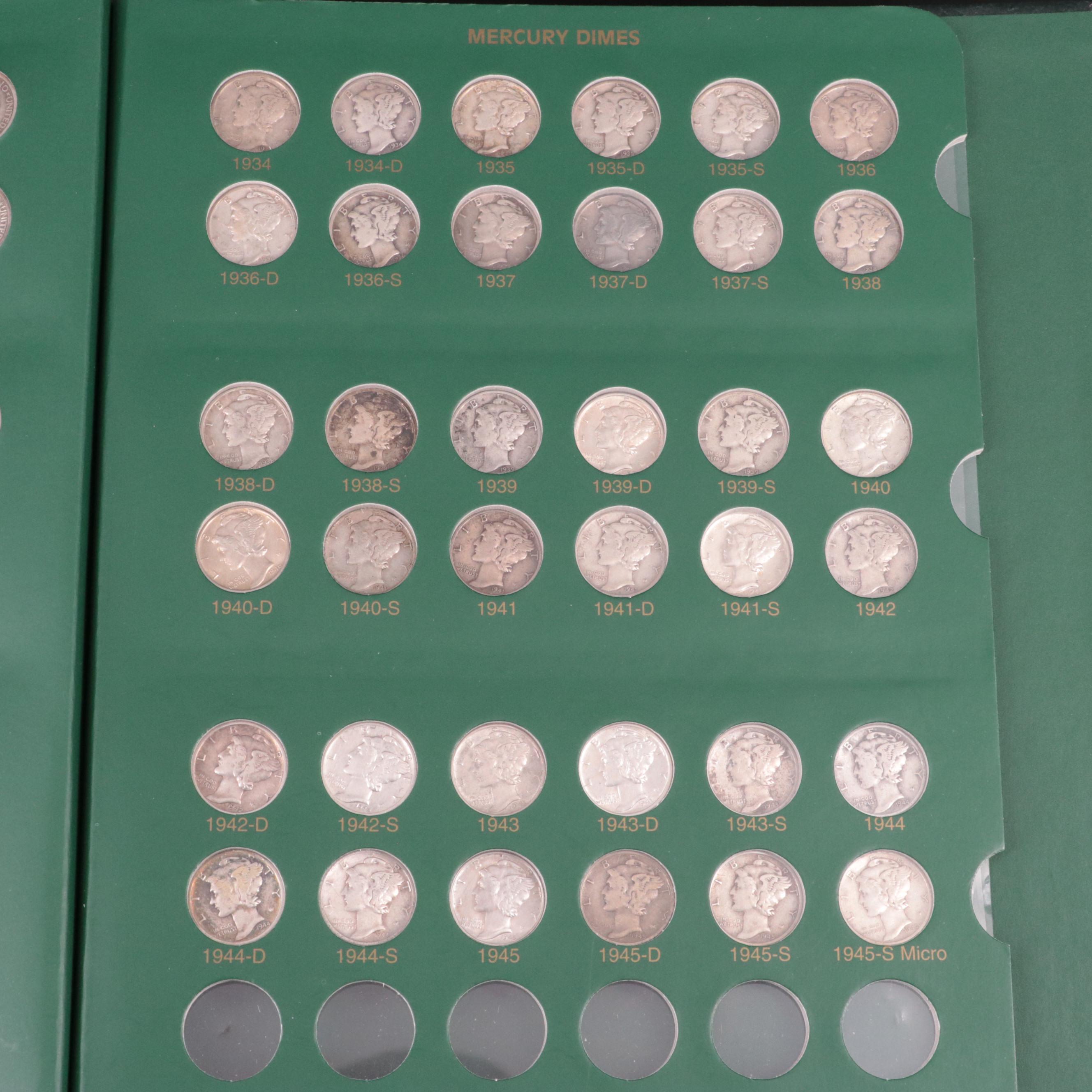 Mercury Silver Dime Set, 1916 to 1945