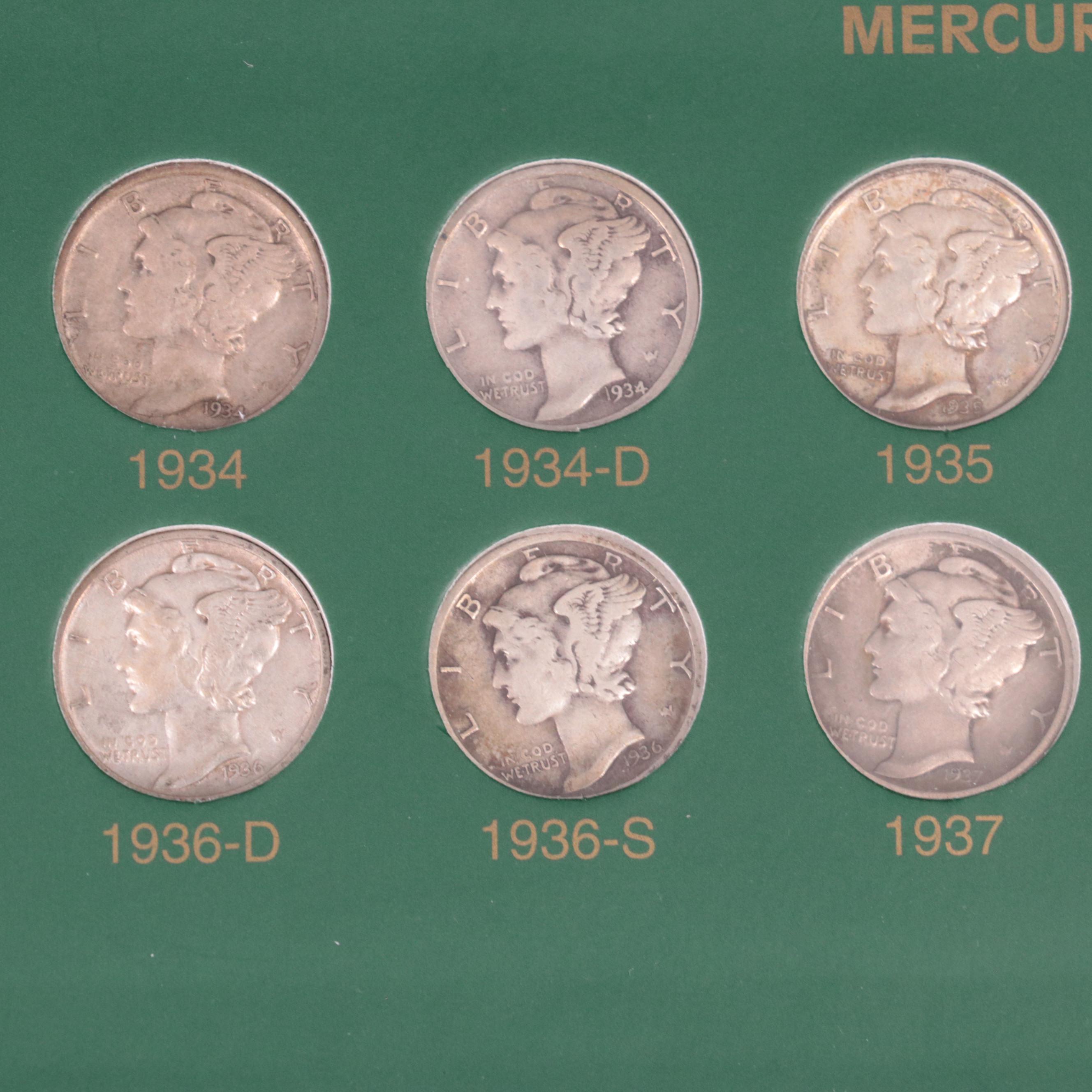 Mercury Silver Dime Set, 1916 to 1945