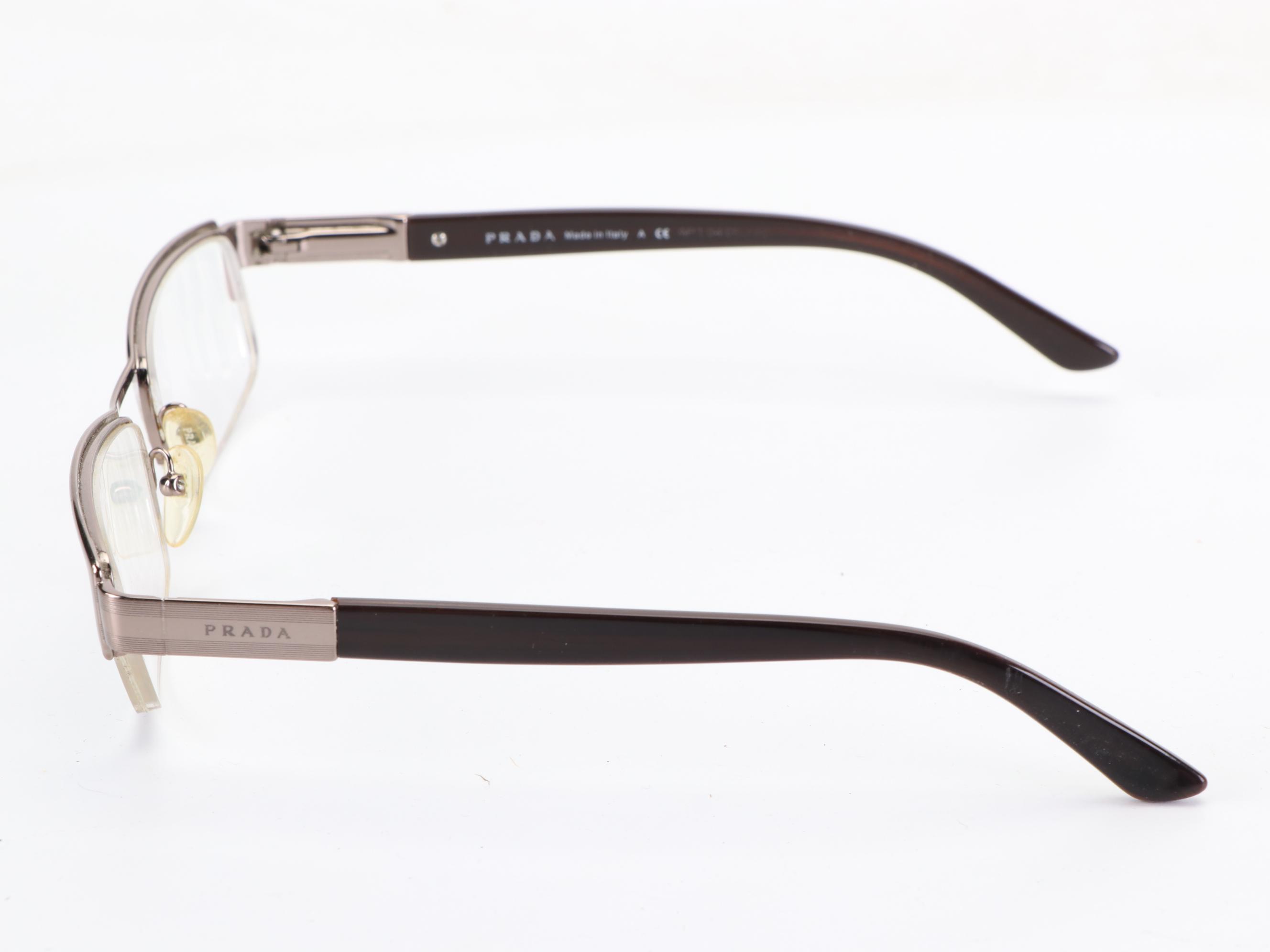 Prada VPR67L Semi-Rimless Prescription Eyeglasses with Case