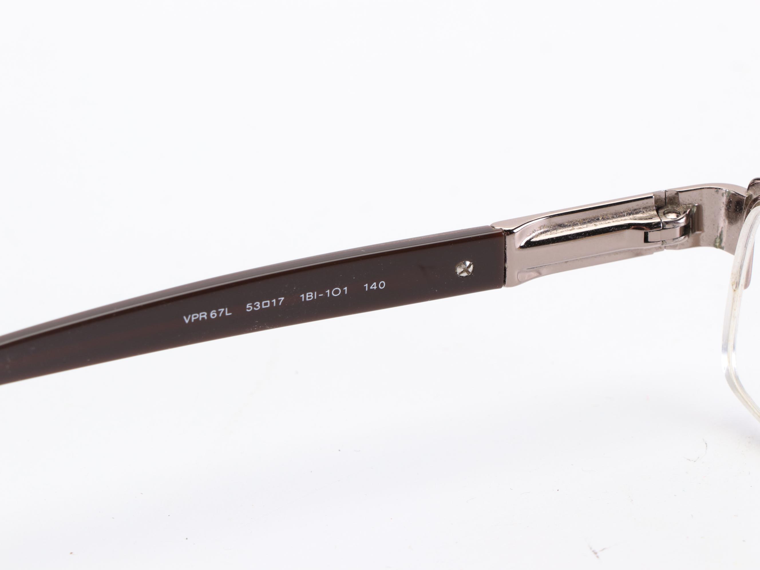 Prada VPR67L Semi-Rimless Prescription Eyeglasses with Case