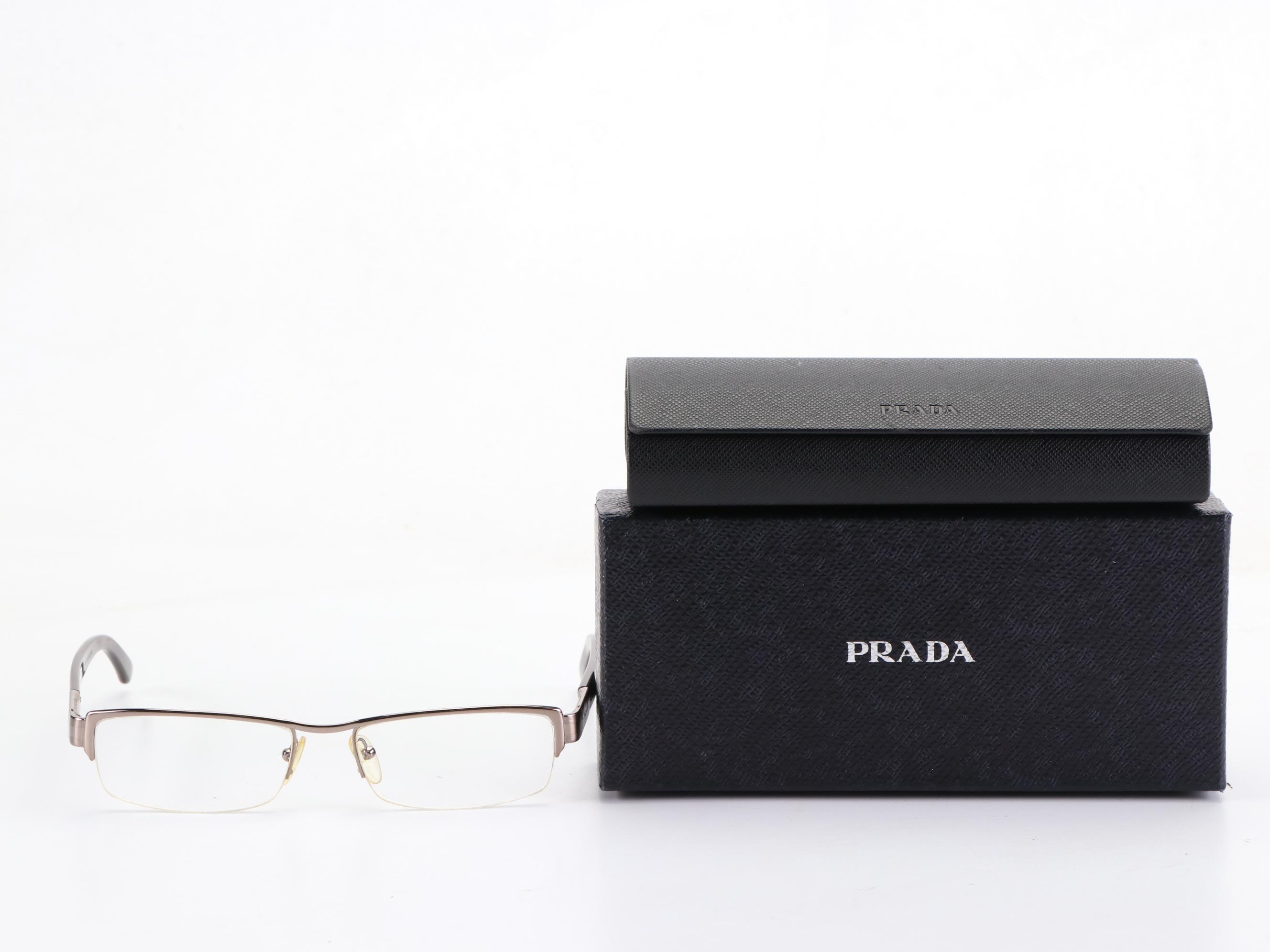 Prada VPR67L Semi-Rimless Prescription Eyeglasses with Case